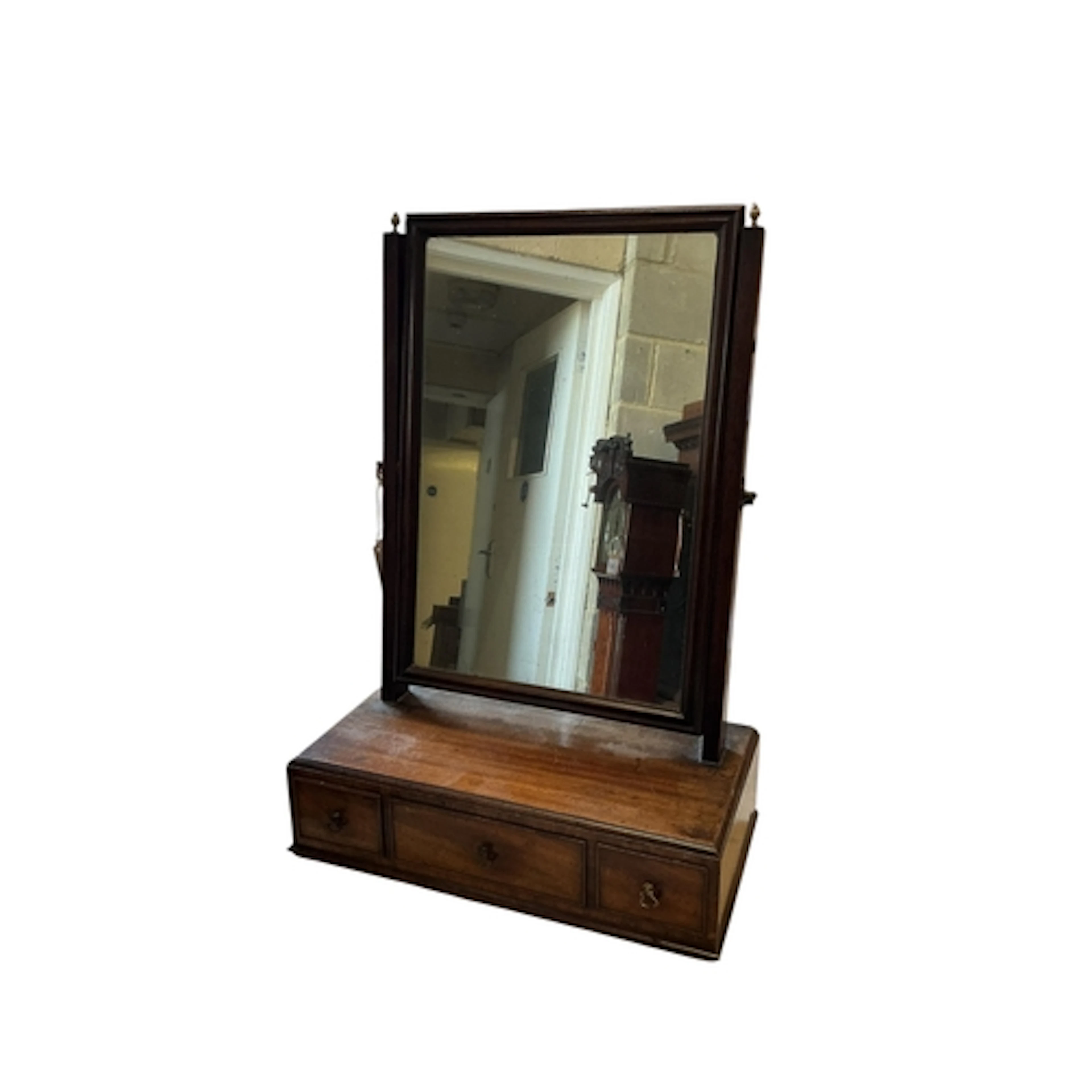 A George III mahogany toilet mirror, width 45cm, depth 23cm,...