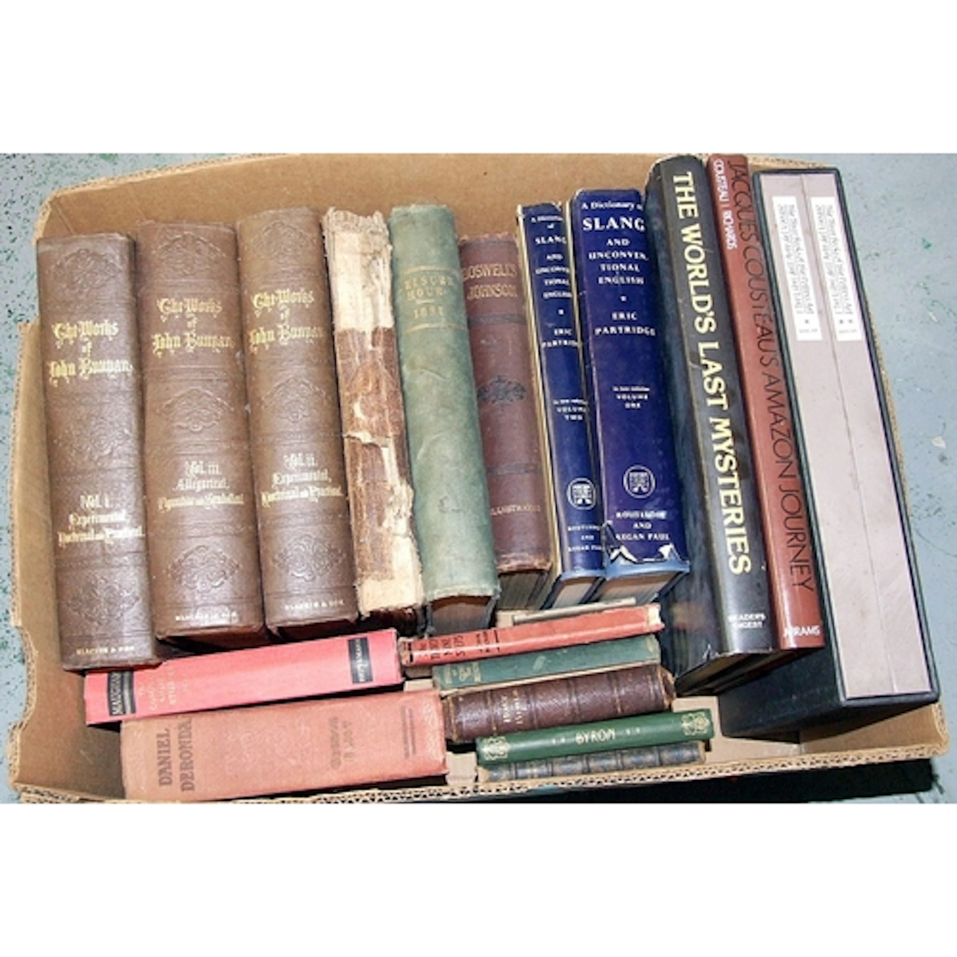 Books incl. 3 Volumes Works of John Bunyan, Leisure Hour 188...