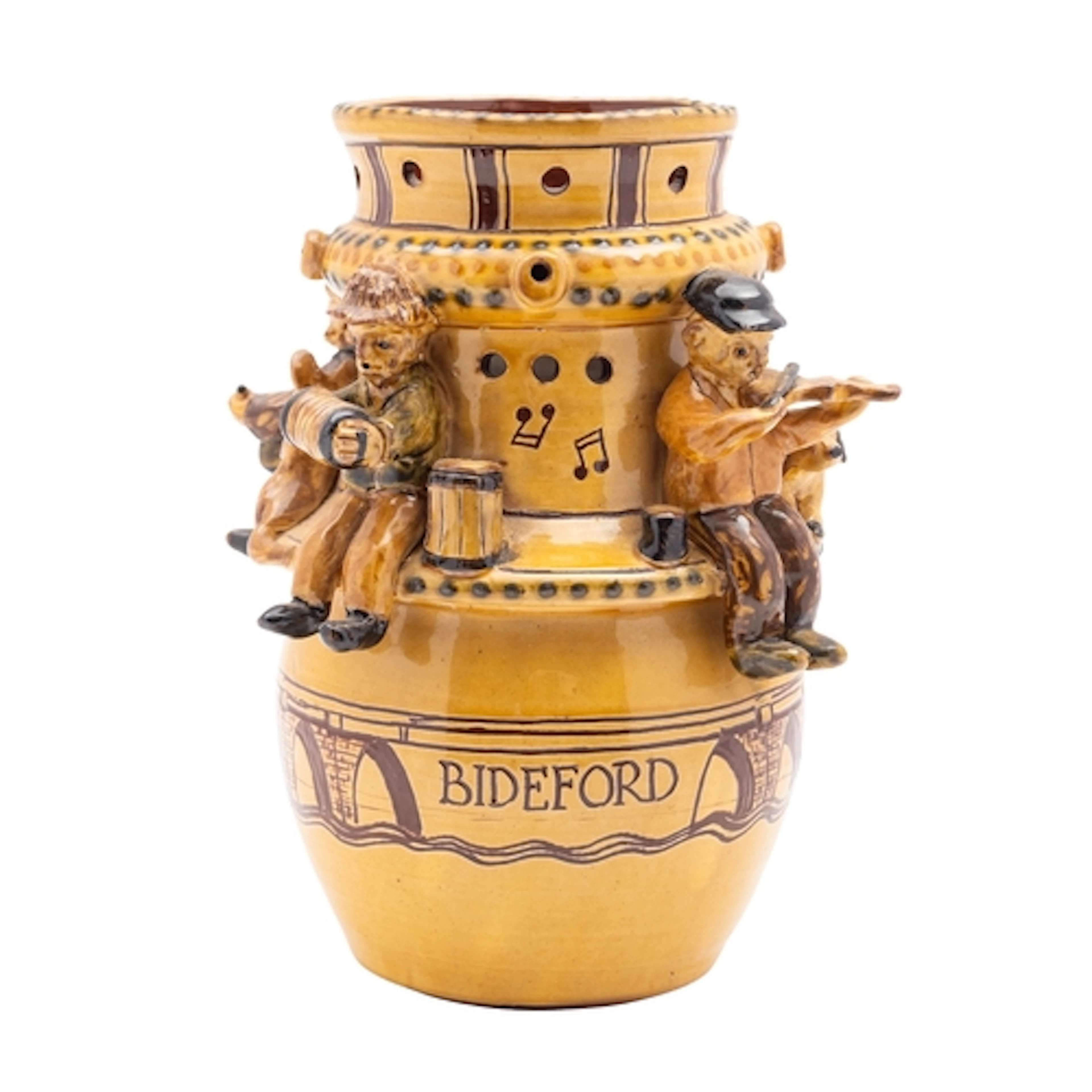 Harry Juniper [b 1947] a terracotta puzzle jug slip and sgra...
