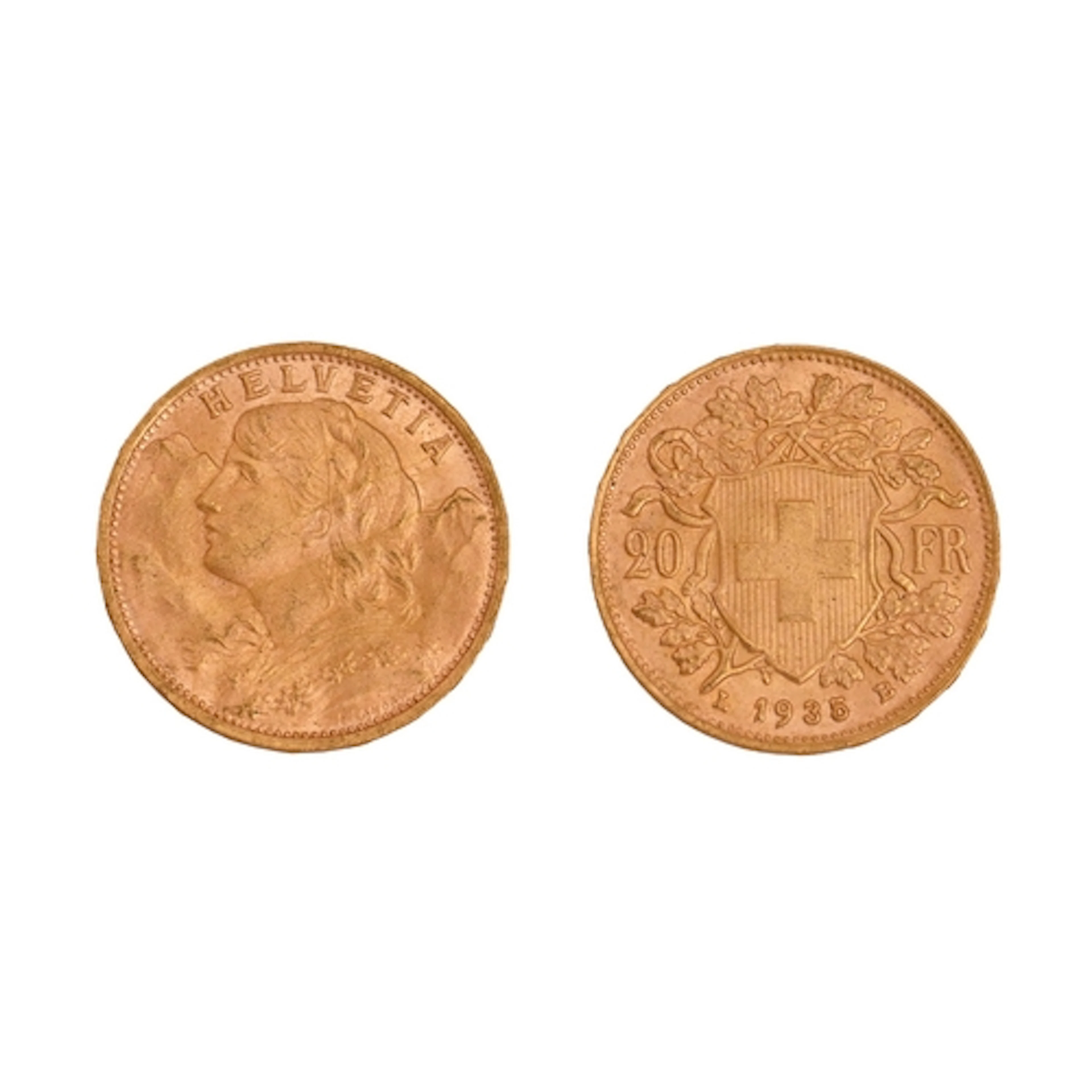 Gold coin. Switzerland, Twenty Francs 1935, 6.4g NO BUYER'S...