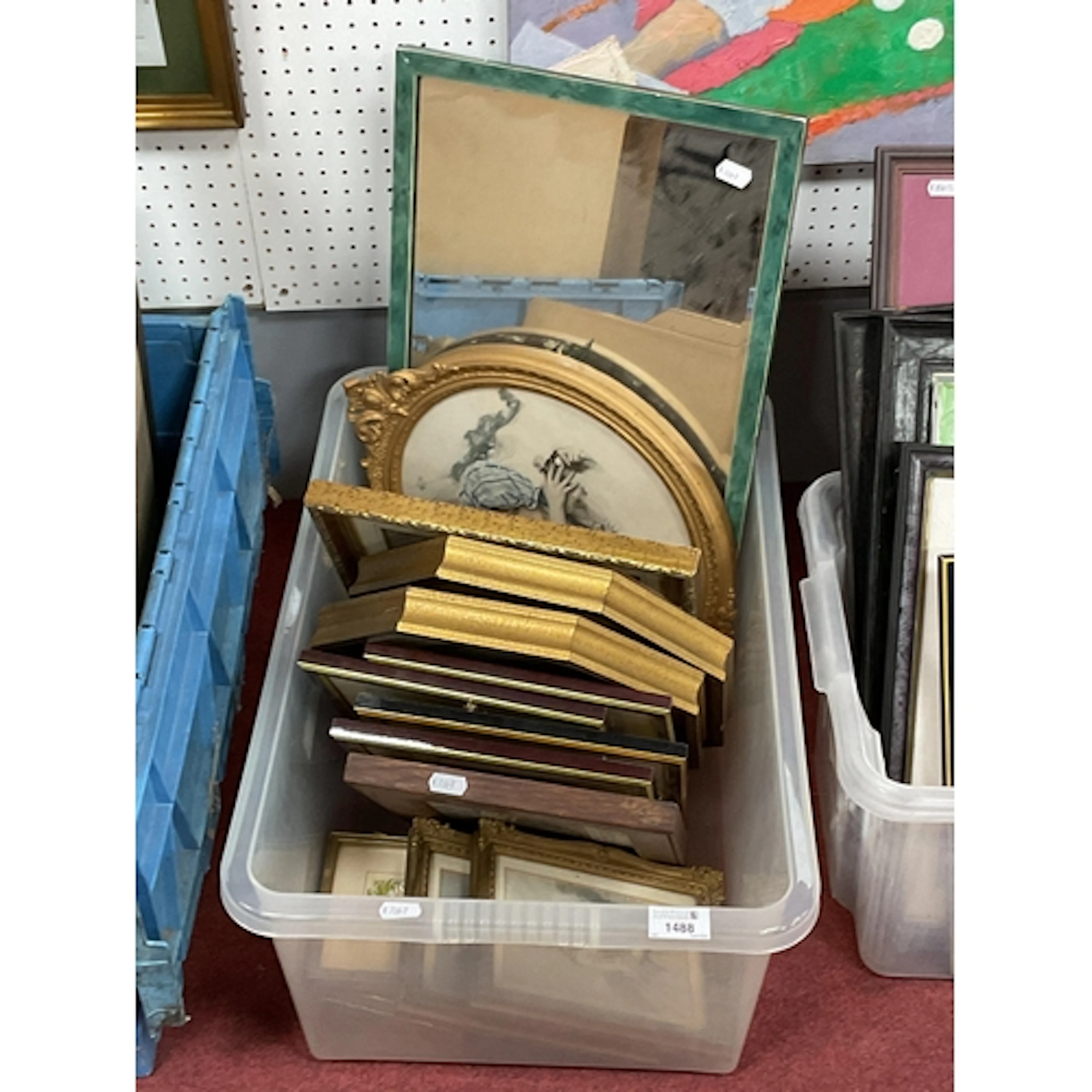 Pictures and mirrors, including two antique engraved portrai...