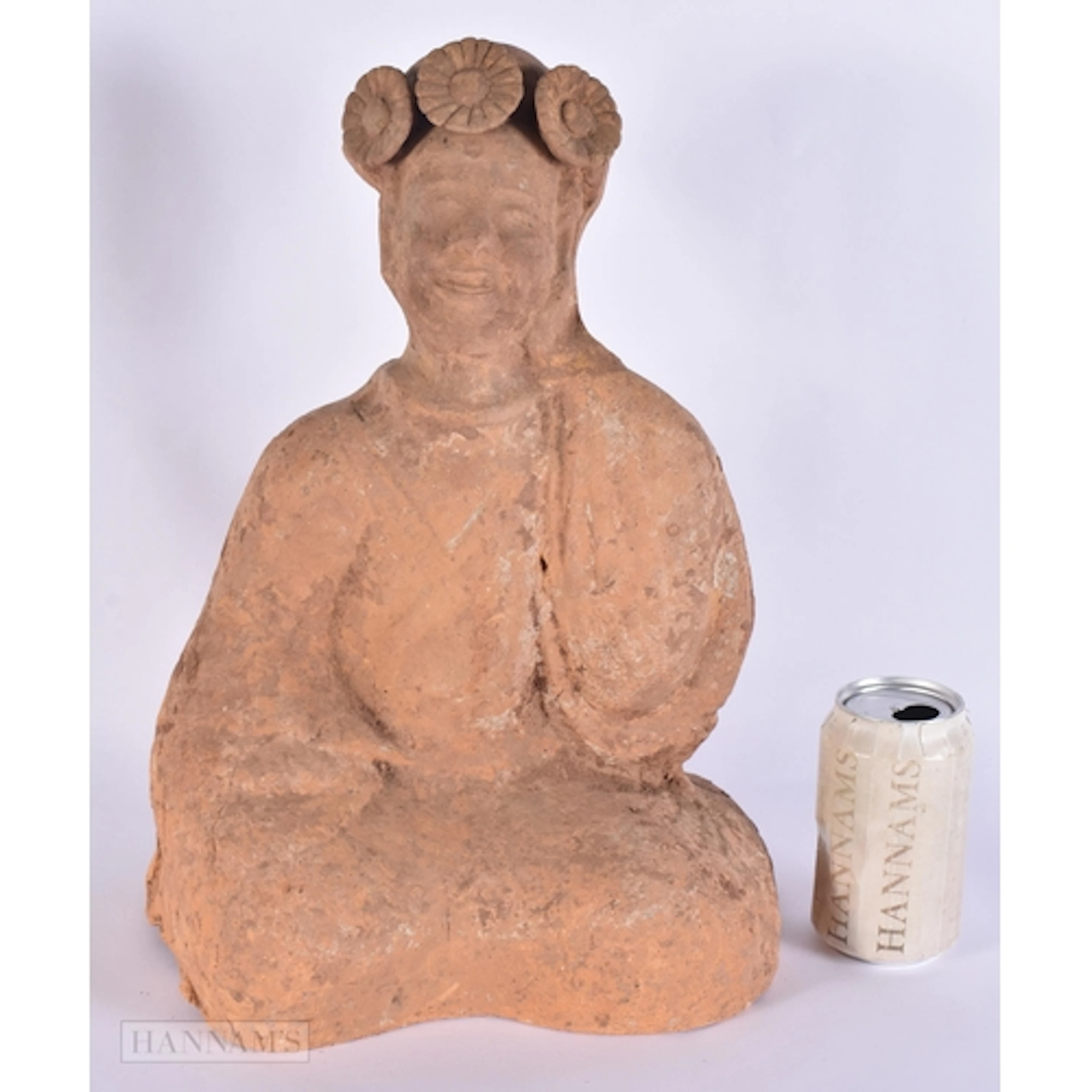 A LARGE CHINESE HAN DYNASTY POTTERY 'SICHUAN' LADY 206 BC - ...