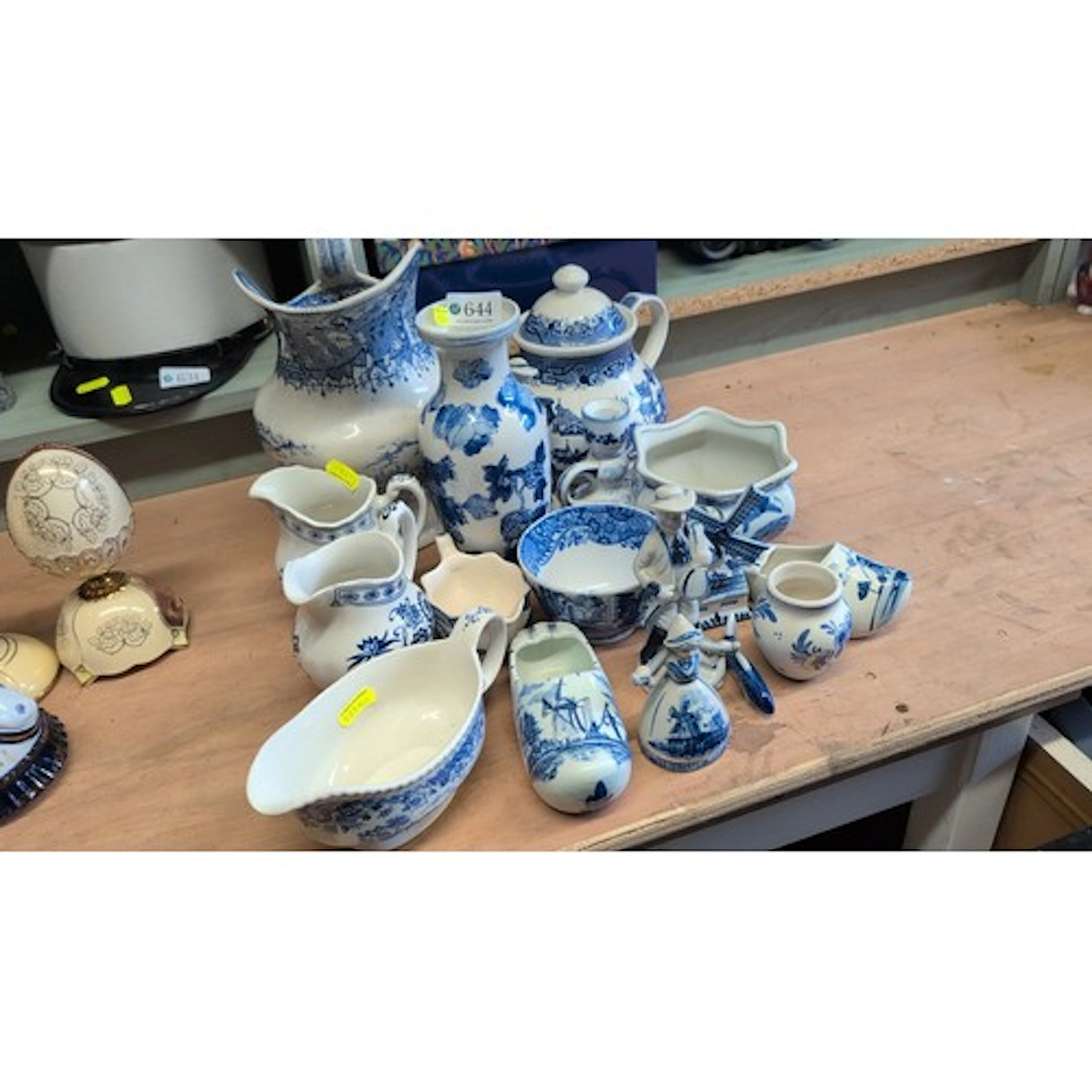A quantity of blue-and-white transfer-printed earthenware an...