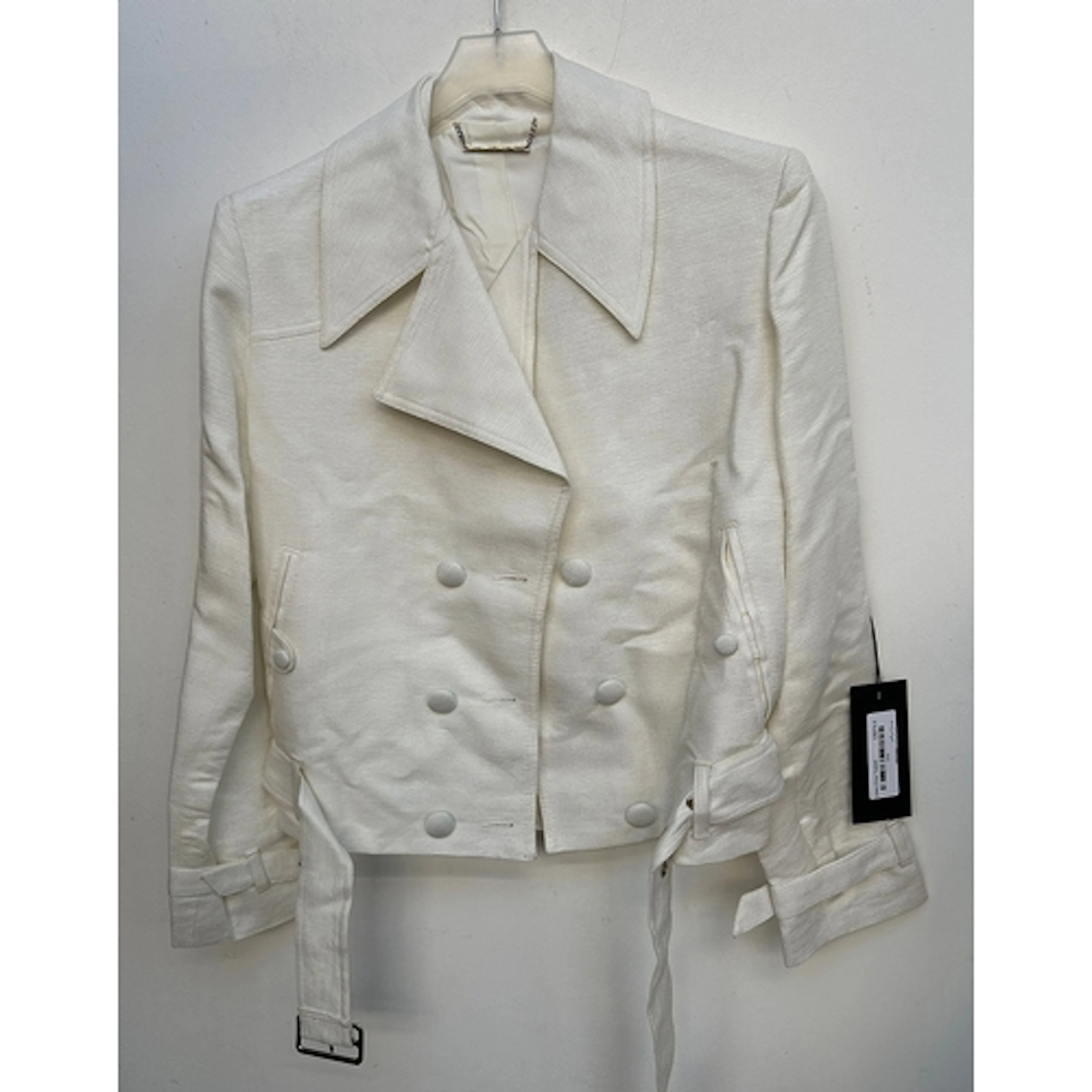 A Andrew Majtenyi, NWT, linen crop trench jacket, size 12, R...