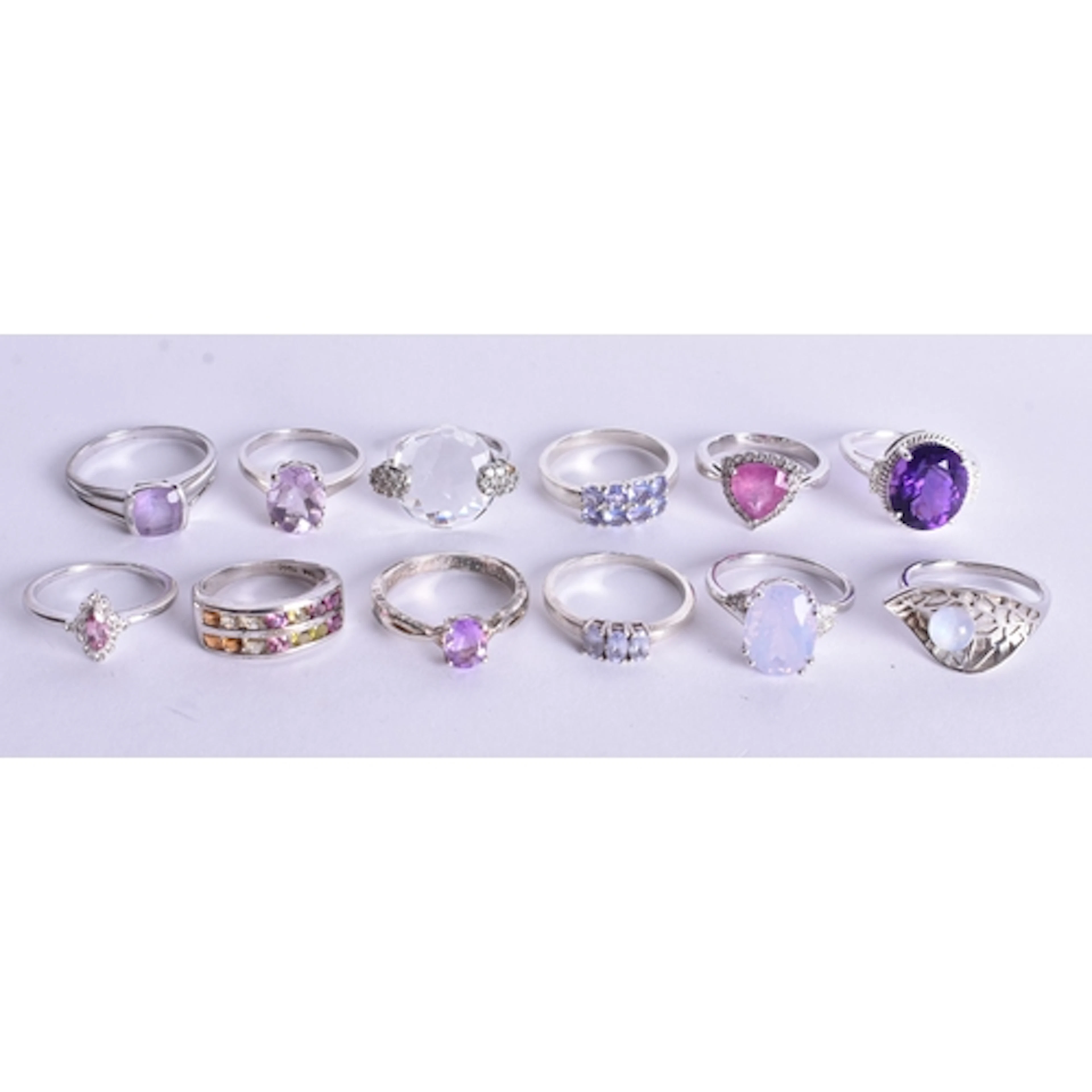 Collection of Sterling Silver Rings inc. TGGC, Gemporia x 12...