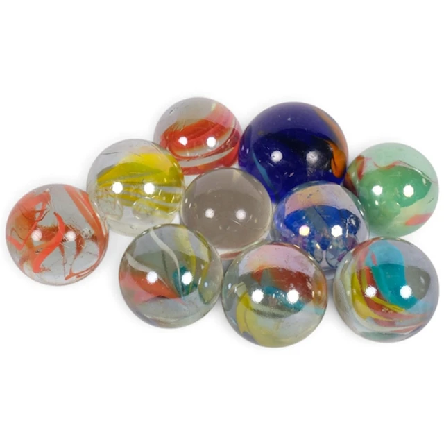 A group of various Vintage large marbles, including a blue e...