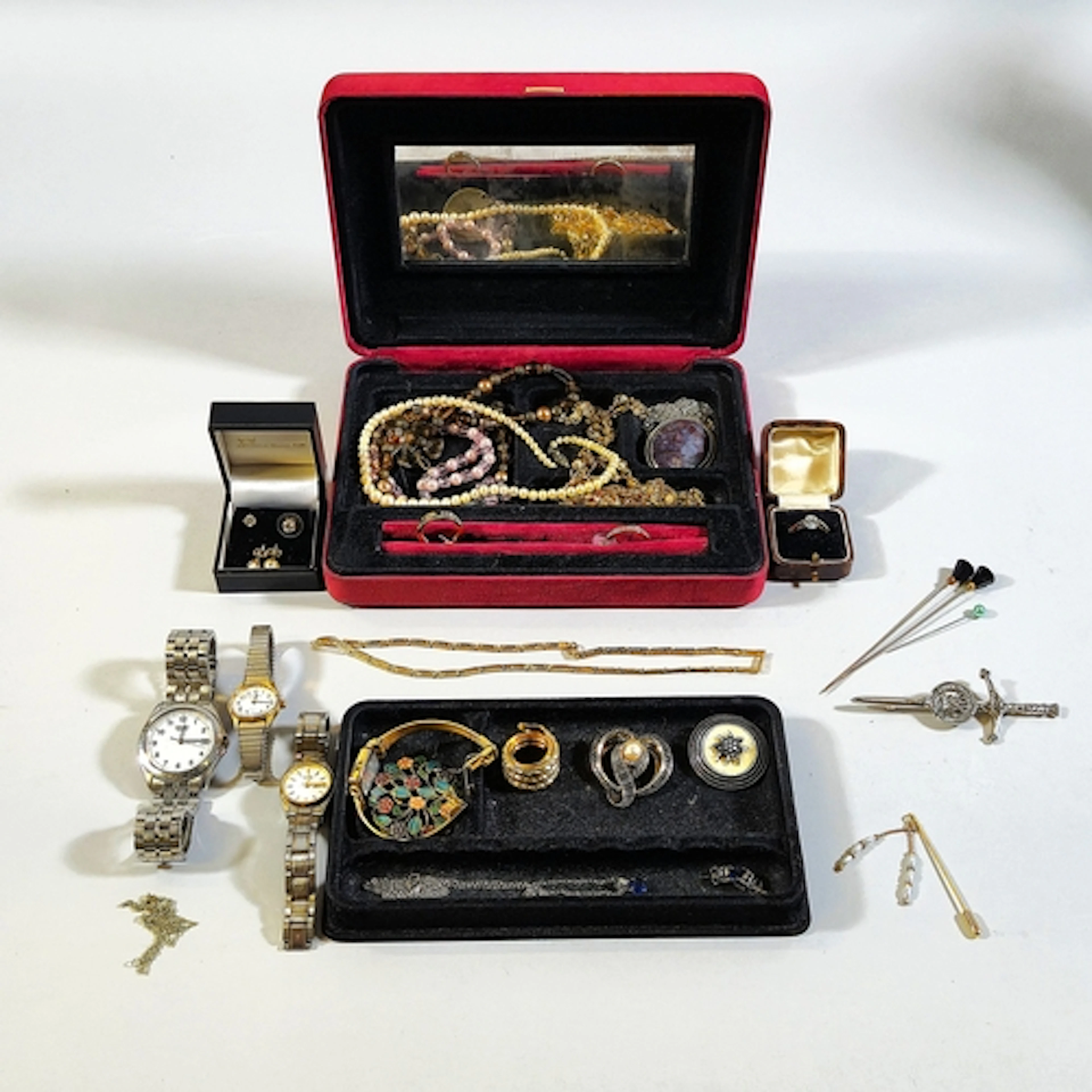 Collection of decorative jewellery and ladies wristwatches t...