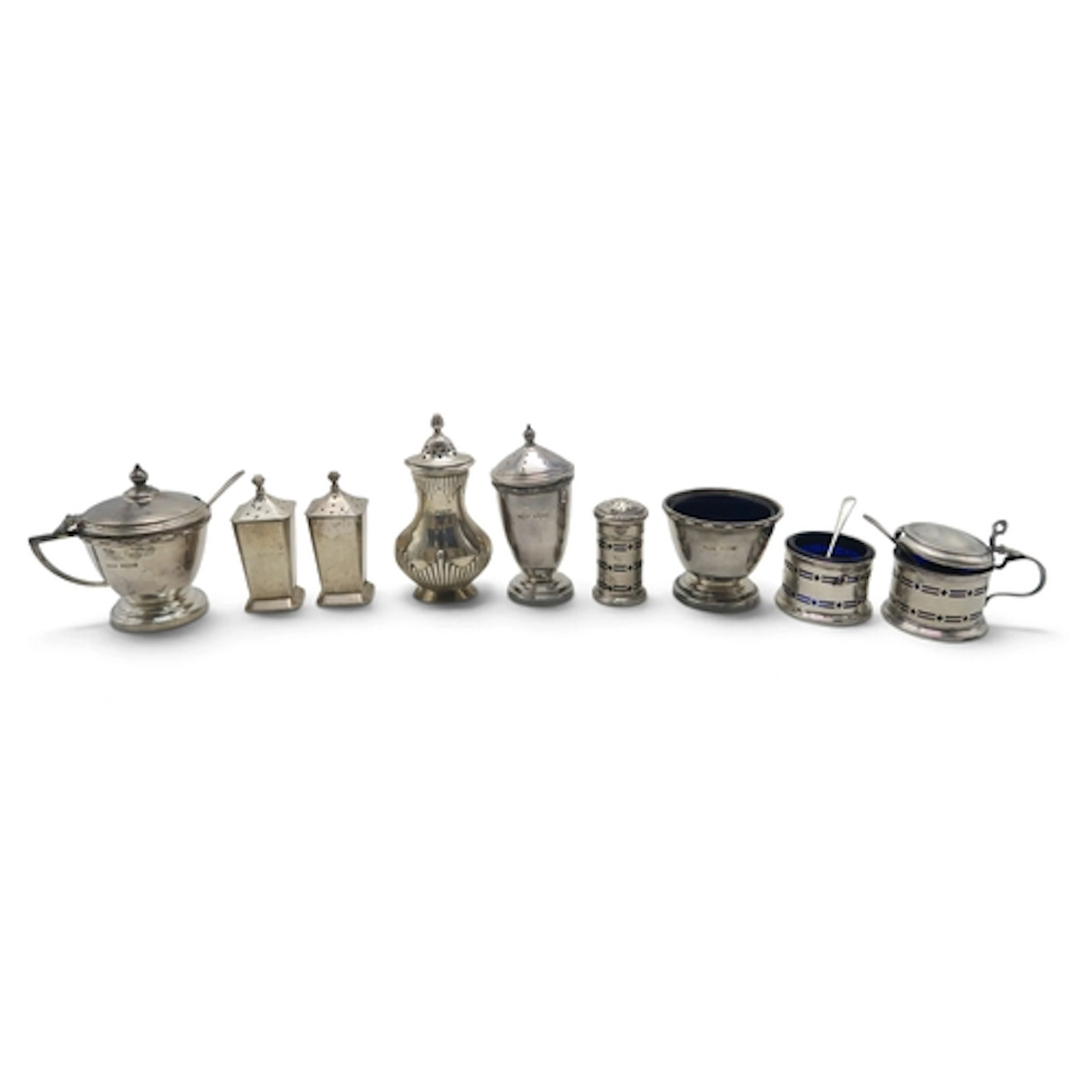 A group of George V and later cruet elements, including Art ...