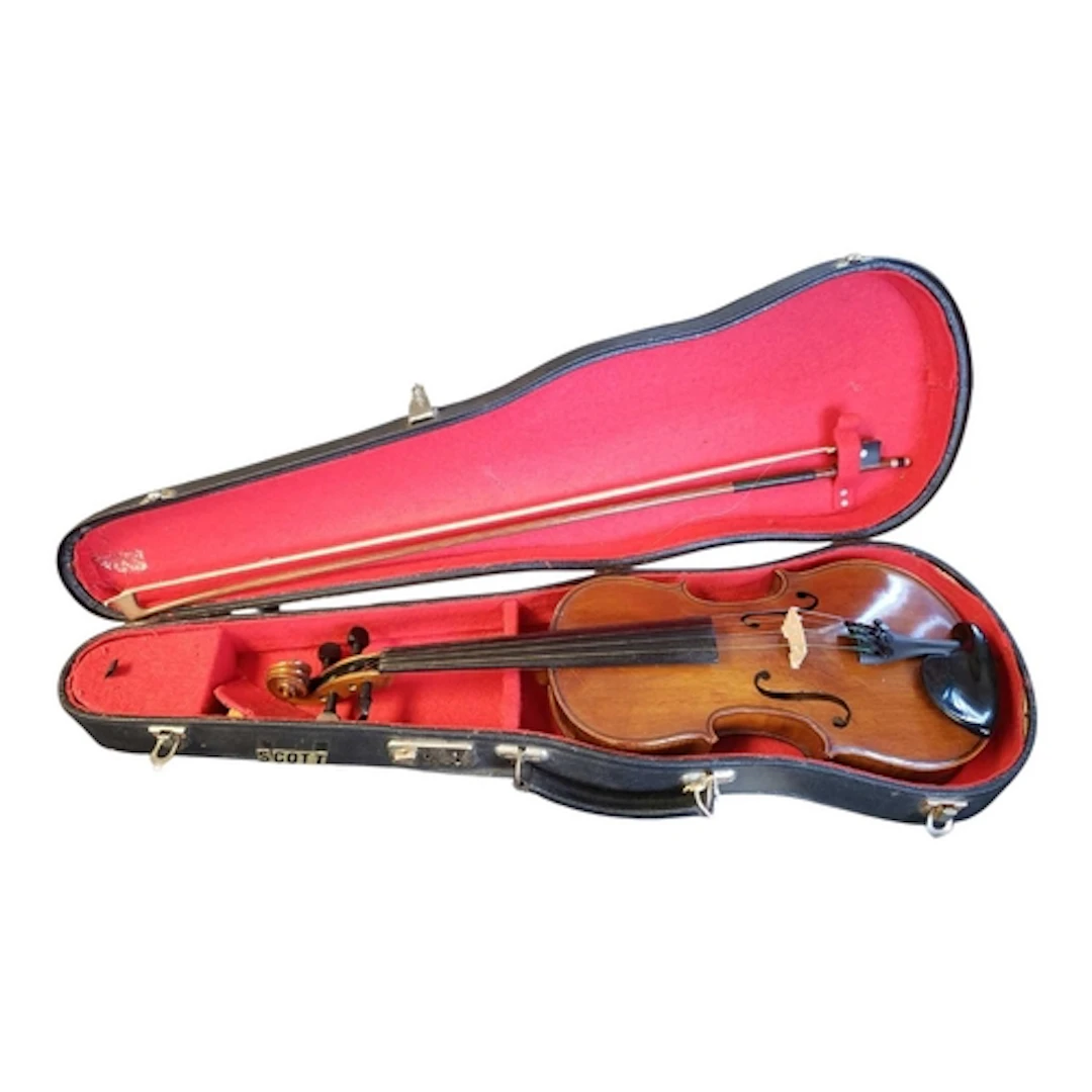 20th century vintage Joseph Guarnerius labeled violin and bo...