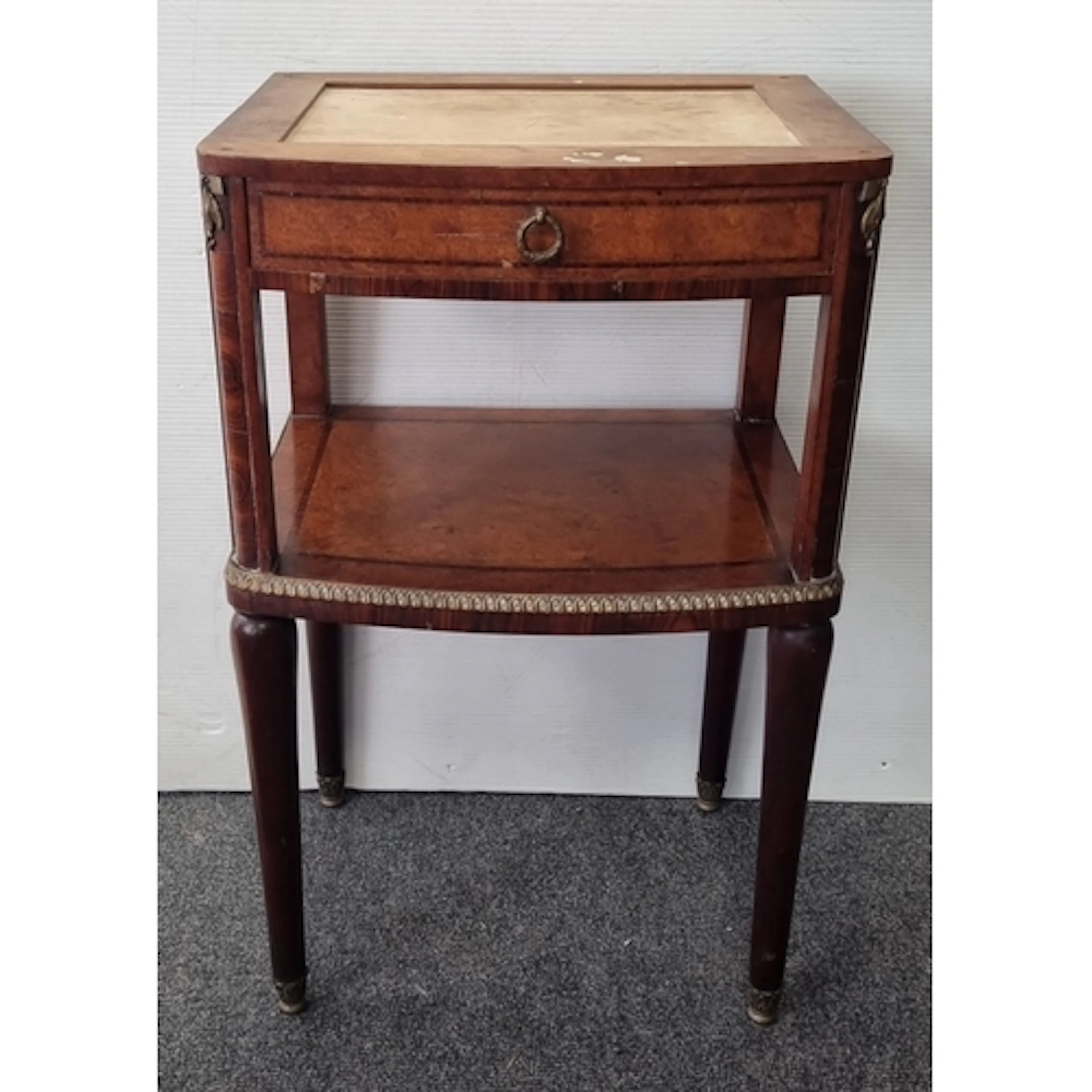 Louis XVI Style Mahogany and Burr-Veneered Bedside Table (no...