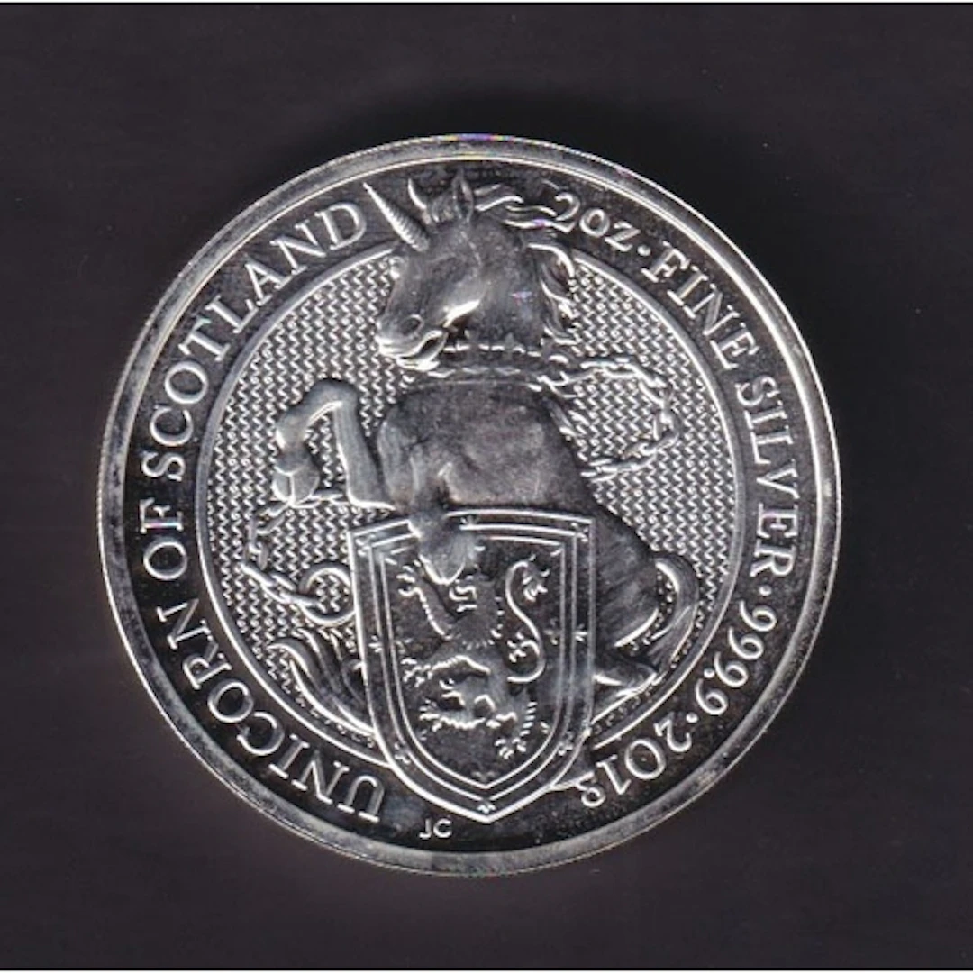 UK 2018 The Queen’s Beasts Unicorn of Scotland £5 2oz .999.9...