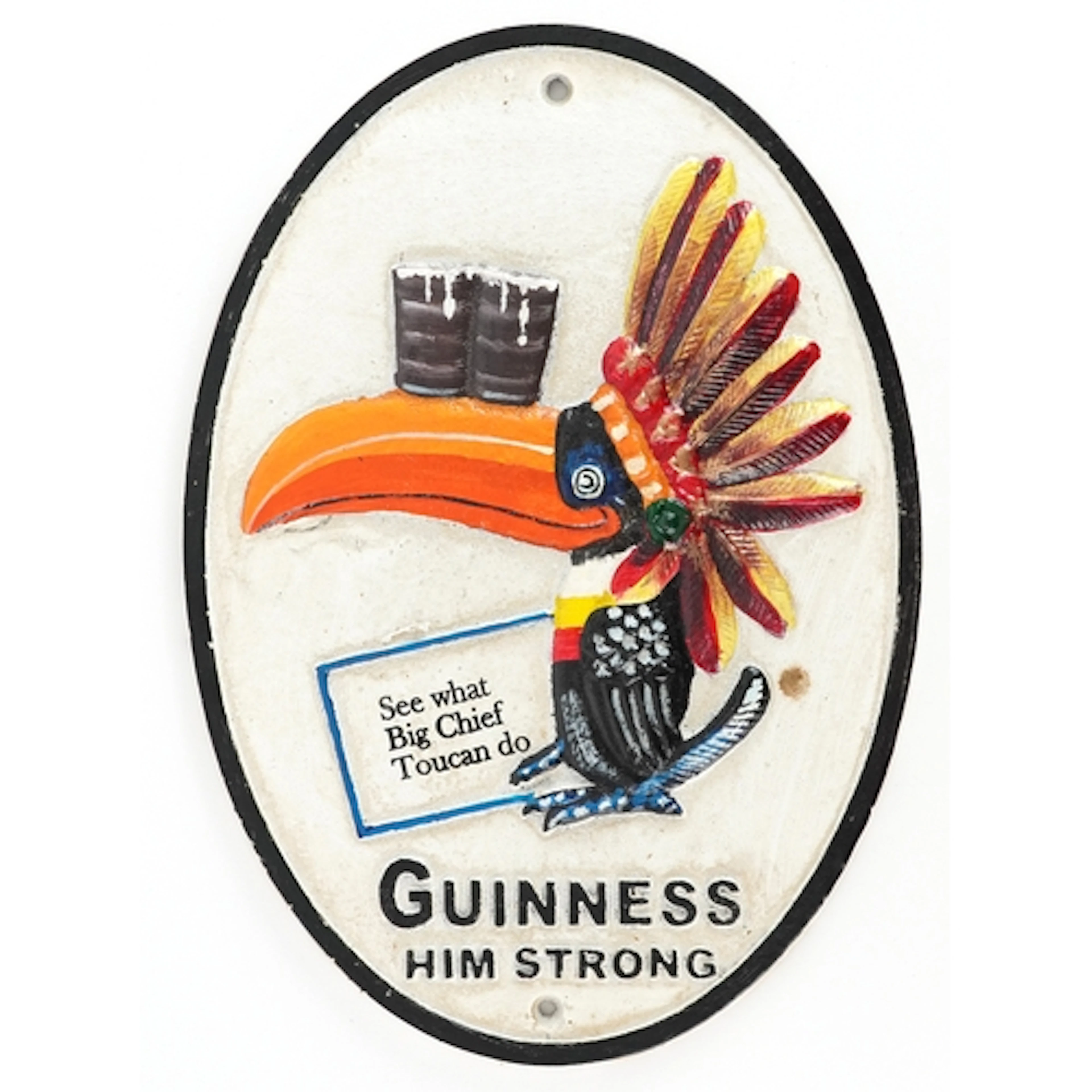 Painted cast iron painted Guinness advertising sign, 28.5cm ...