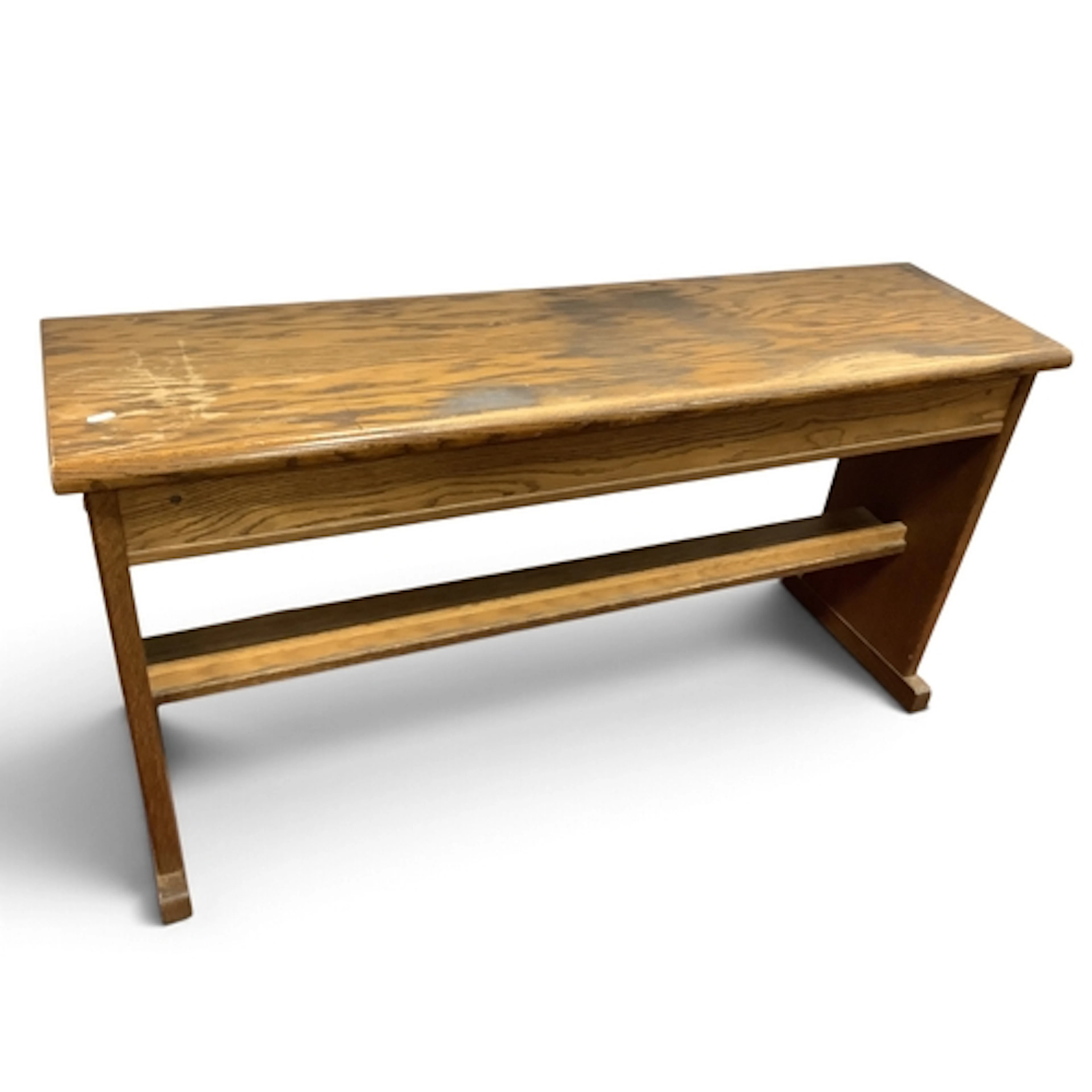 Oak Bench with lift-up lid, 124cm wide.