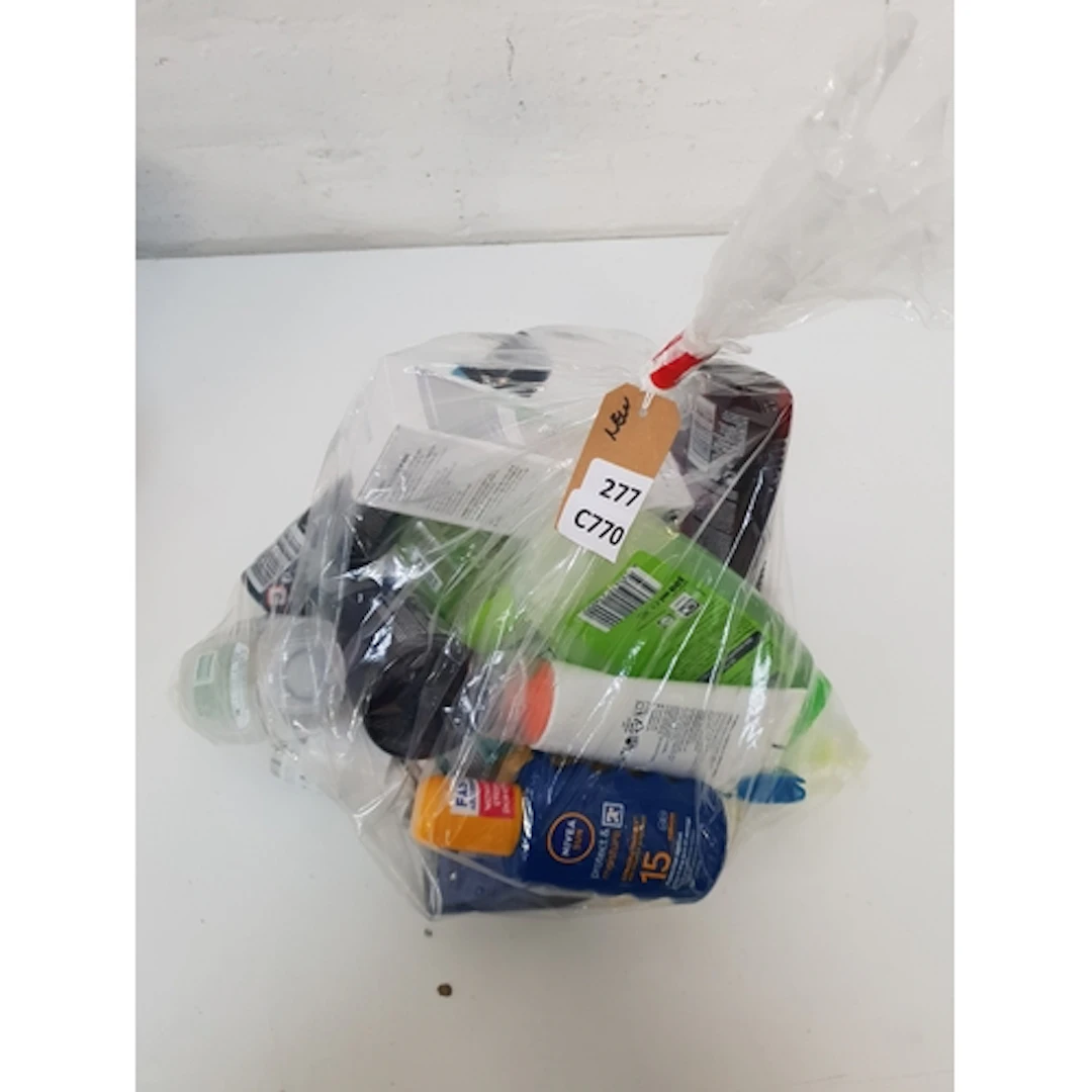 ONE BAG OF USED COSMETICS Including Nivea, Radox, and Clari...