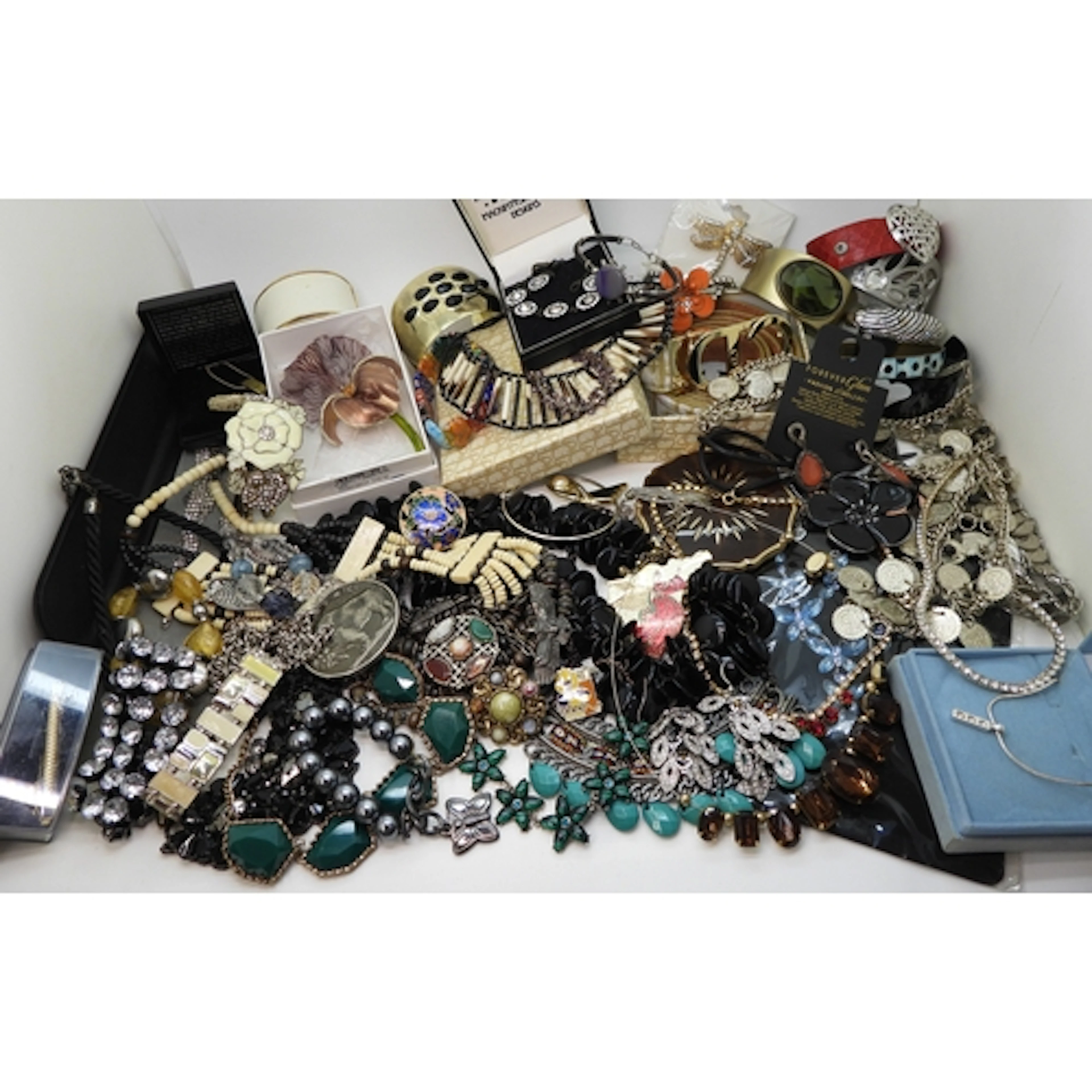 A large collection of costume jewellery to include A porcupi...
