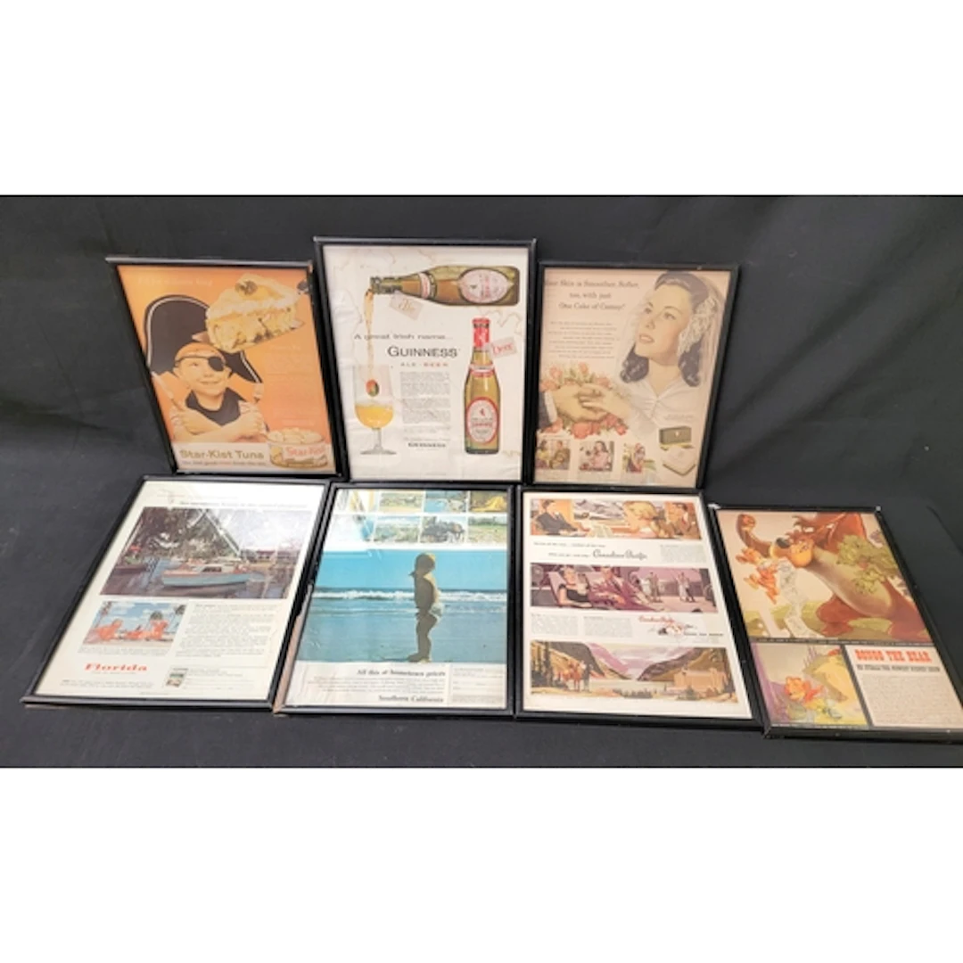 SELECTION OF SEVEN ADVERTISING POSTERS including the brands...