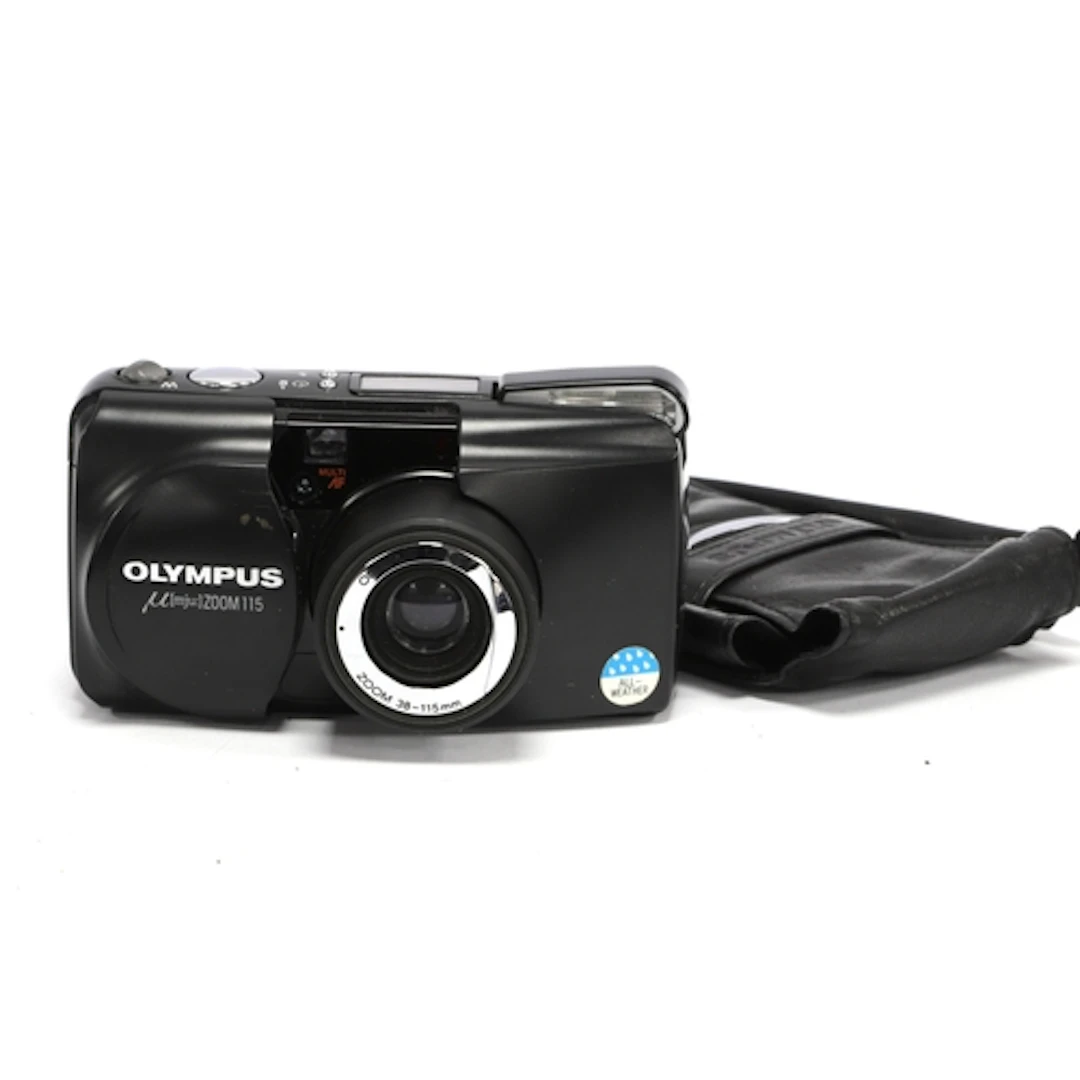 Olympus Mju Zoom 115 Compact Film Camera, cased, Untested.