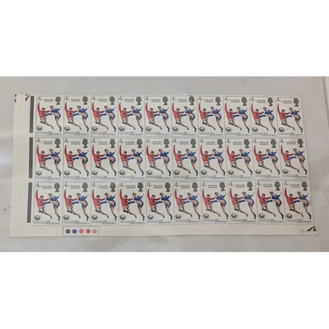 Stamps: Mint Sheet of 30 4D England Winners World Cup 1966 H...