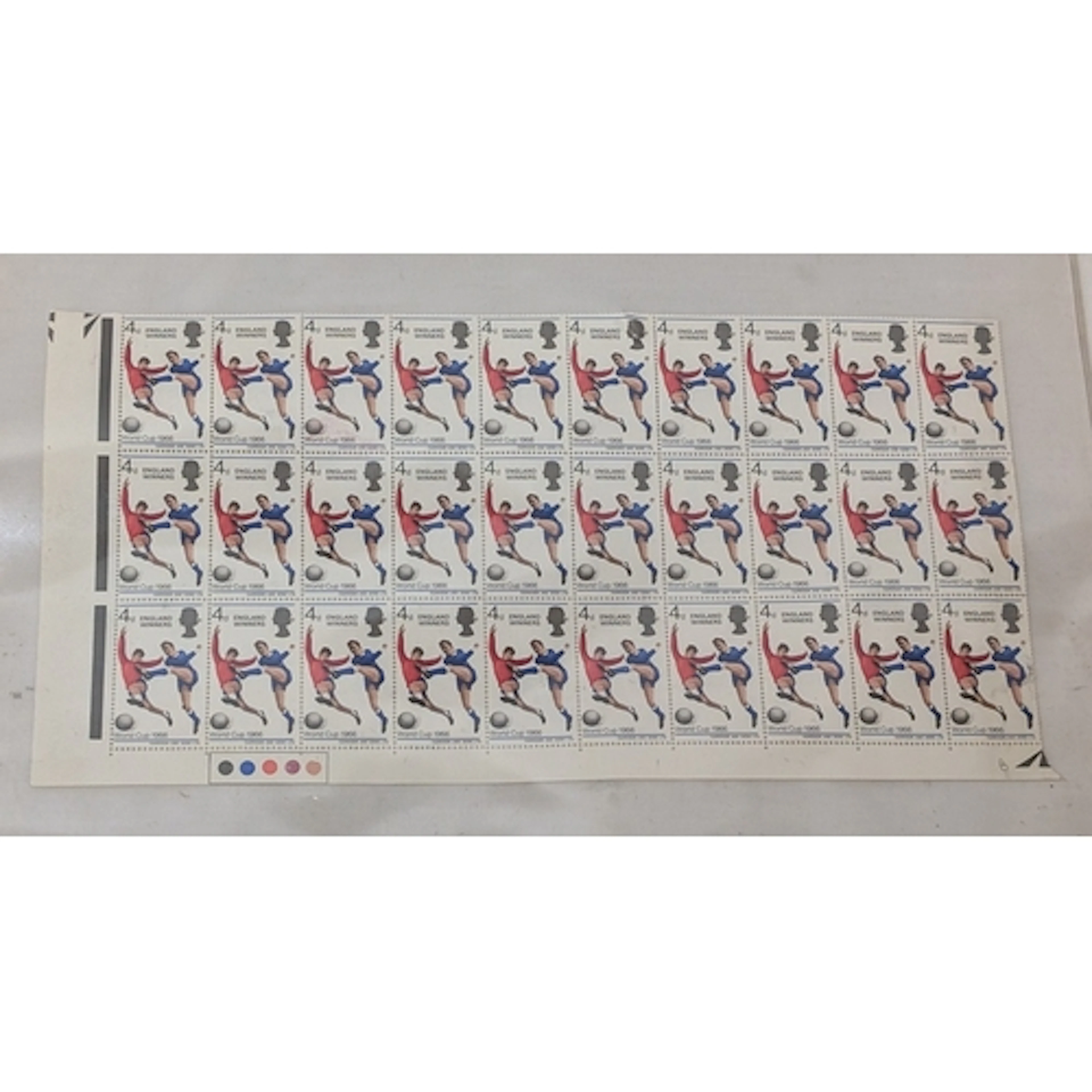 Stamps: Mint Sheet of 30 4D England Winners World Cup 1966 H...
