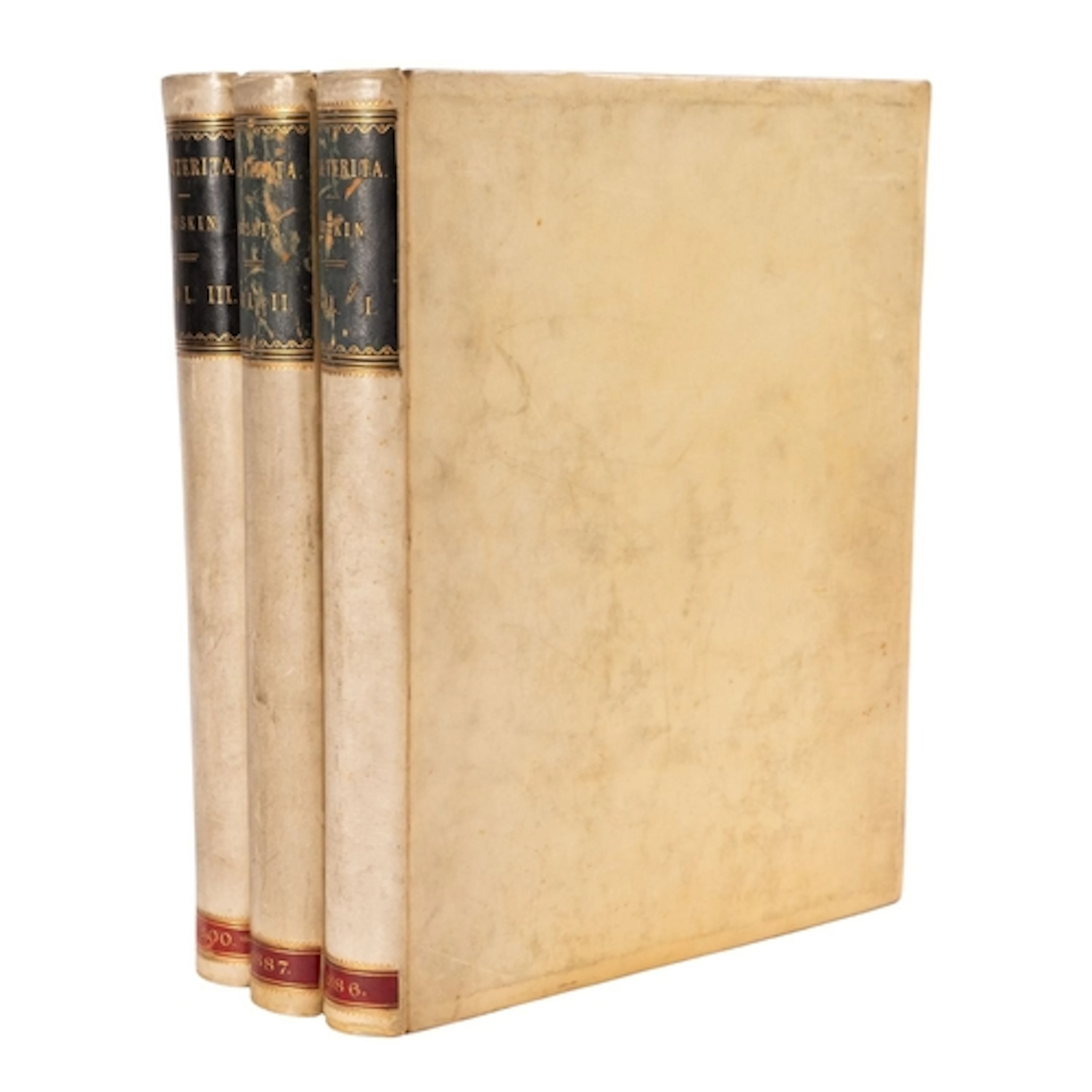 RUSKIN, John. Praeterita, 3 vols., 1st edition in book form,...