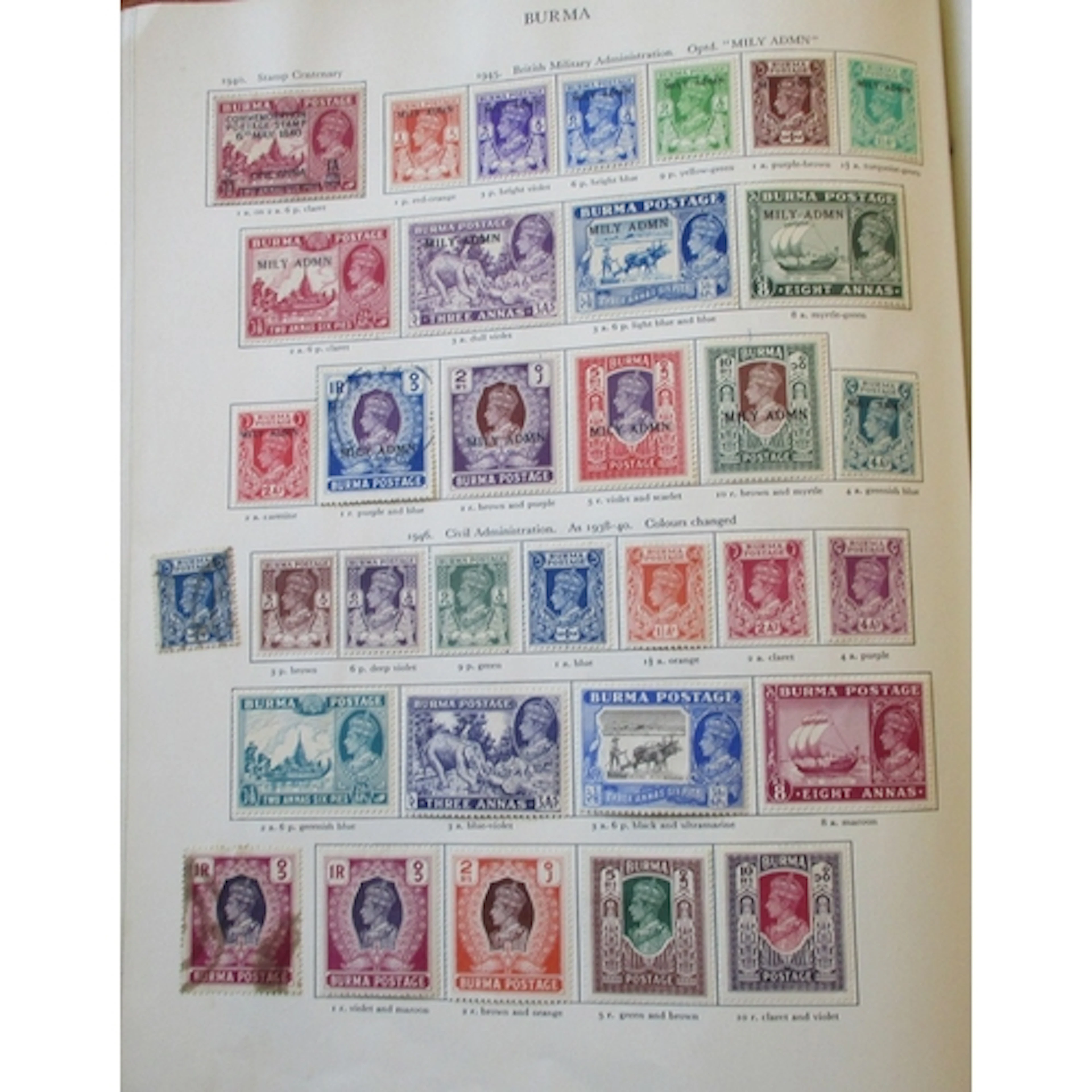 BC KGVI M/U coln in an SG KGVI album. Incl Burma 1946 set M...