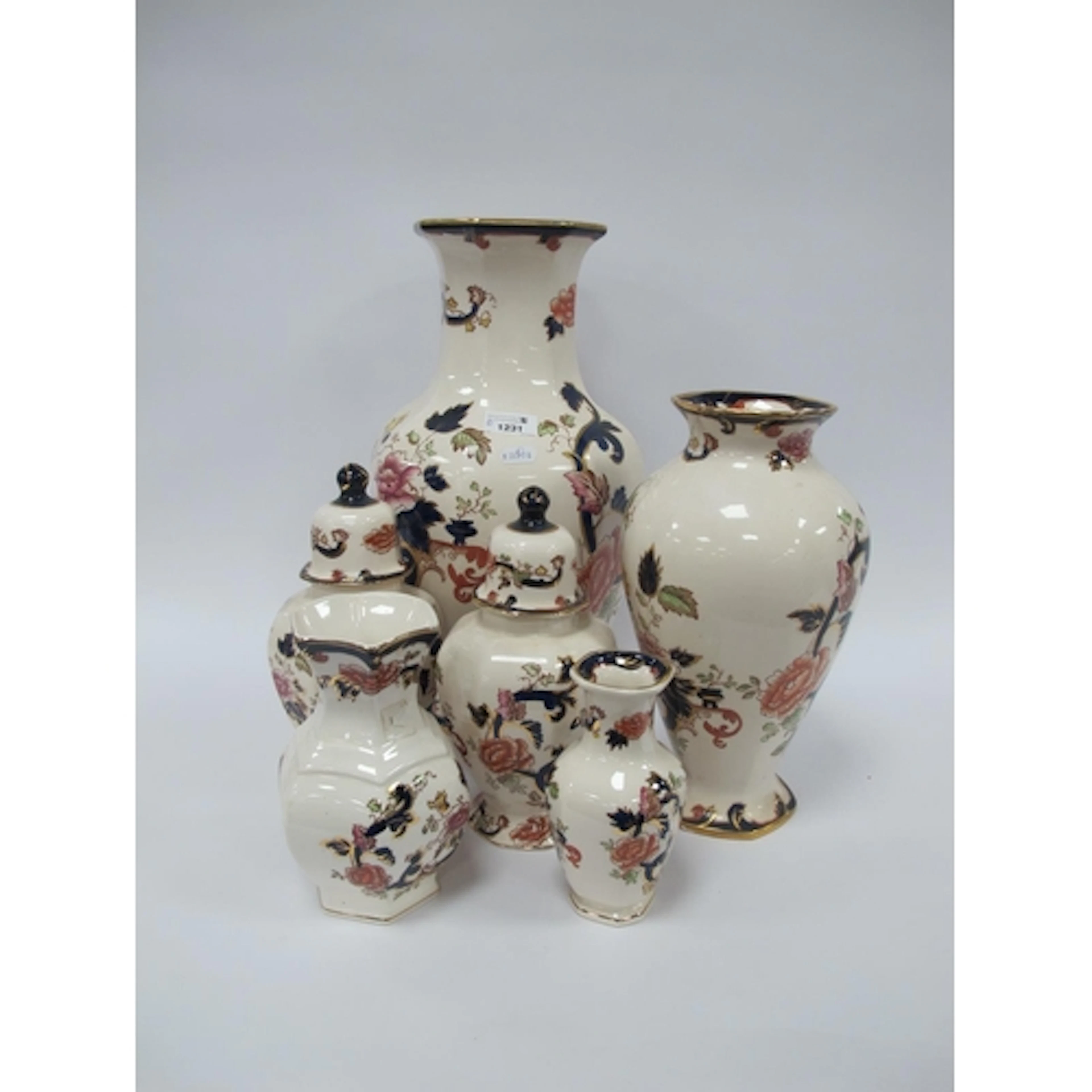 Mason's Mandalay Vases (4), the largest 40cm, pair of lidded...