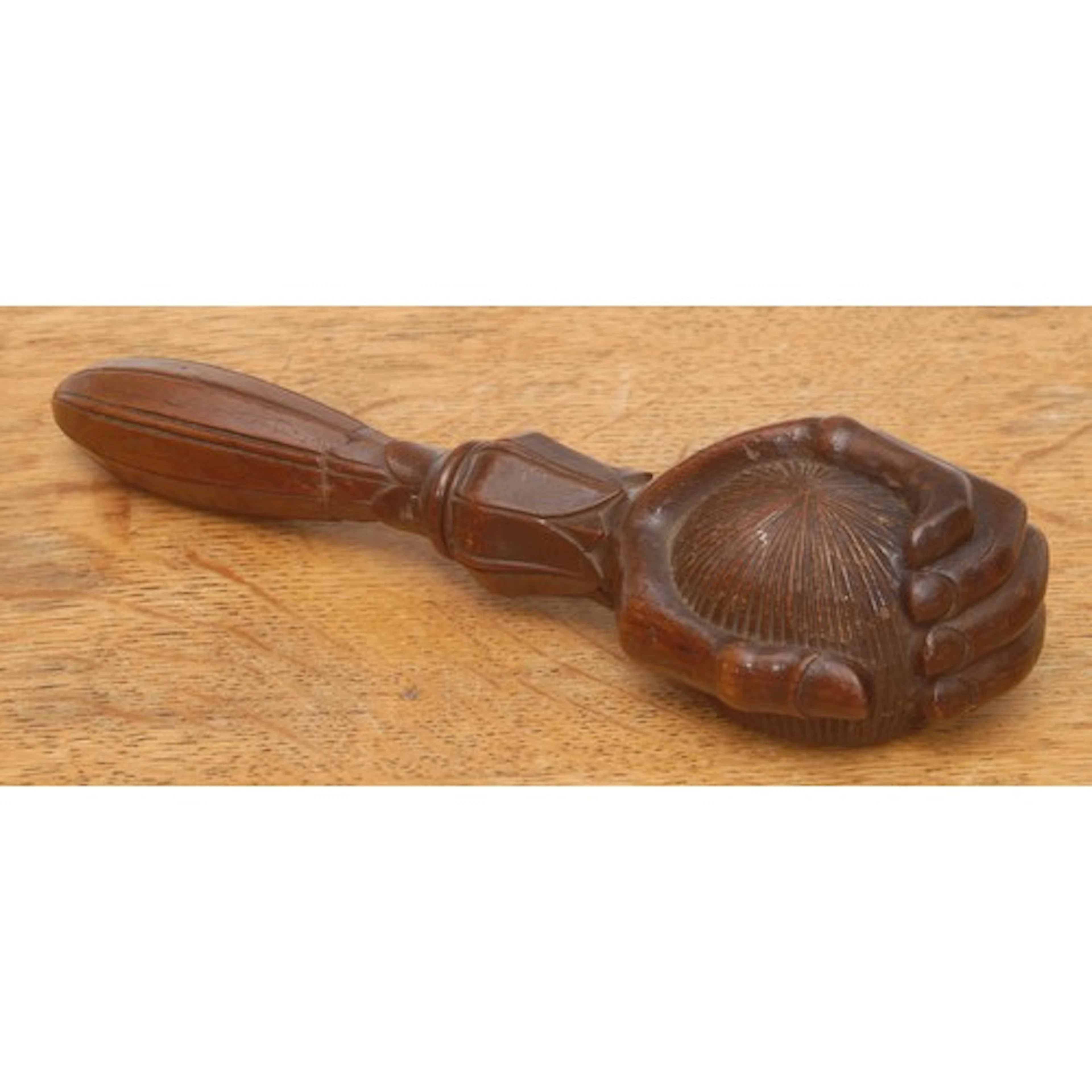 An early 19th century fruitwood novelty nutcracker, carved a...
