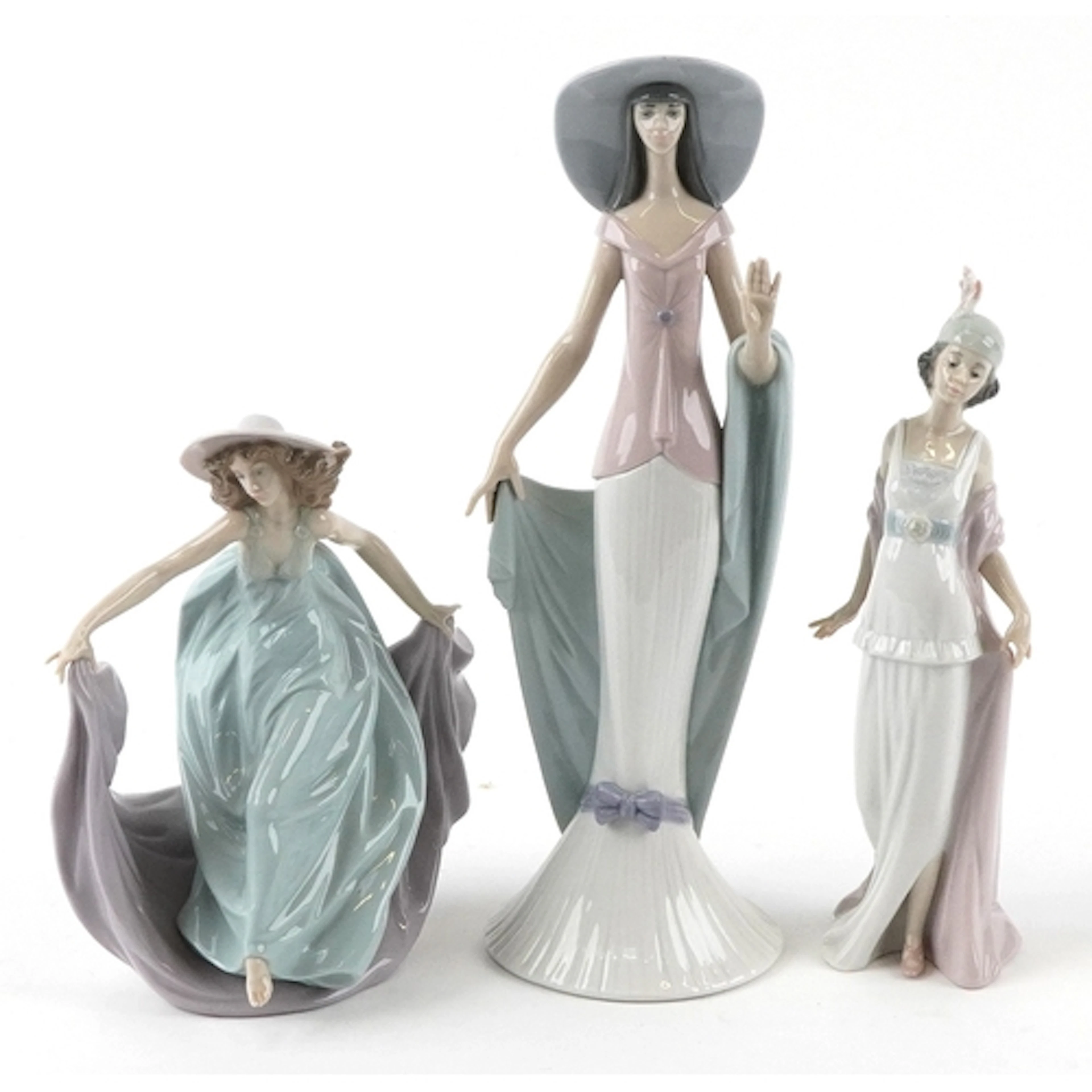 Three Lladro figures comprising Talk of the Town, May Dance ...