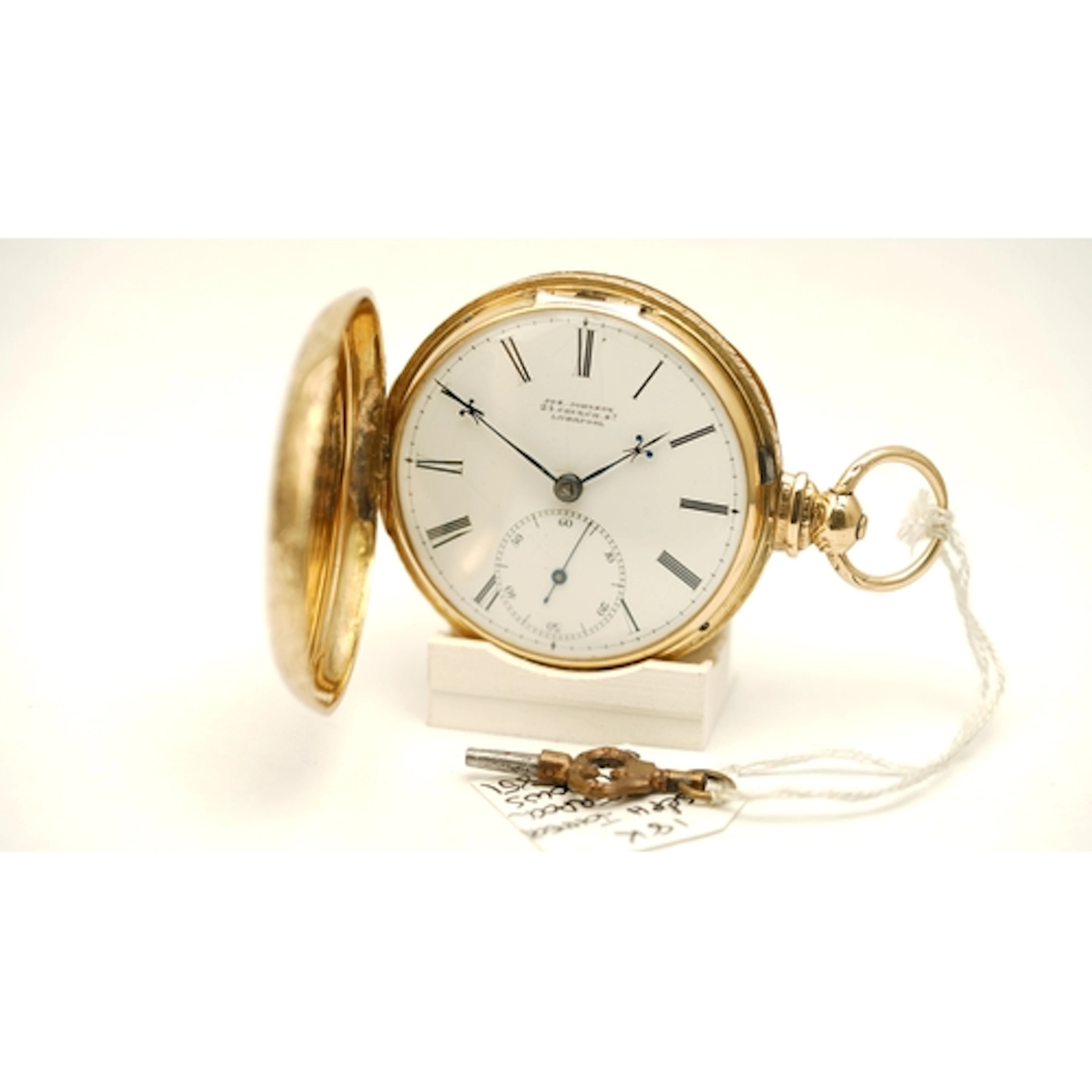 Full hunter English lever fusee pocket watch by renowned wat...