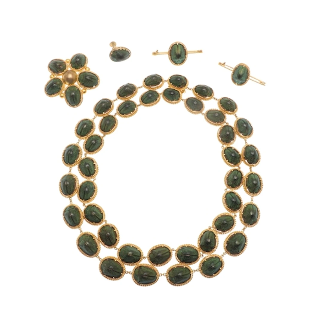 A GROUP OF IRRIDESCENT BEETLE SET JEWELLERY. comprising, a t...