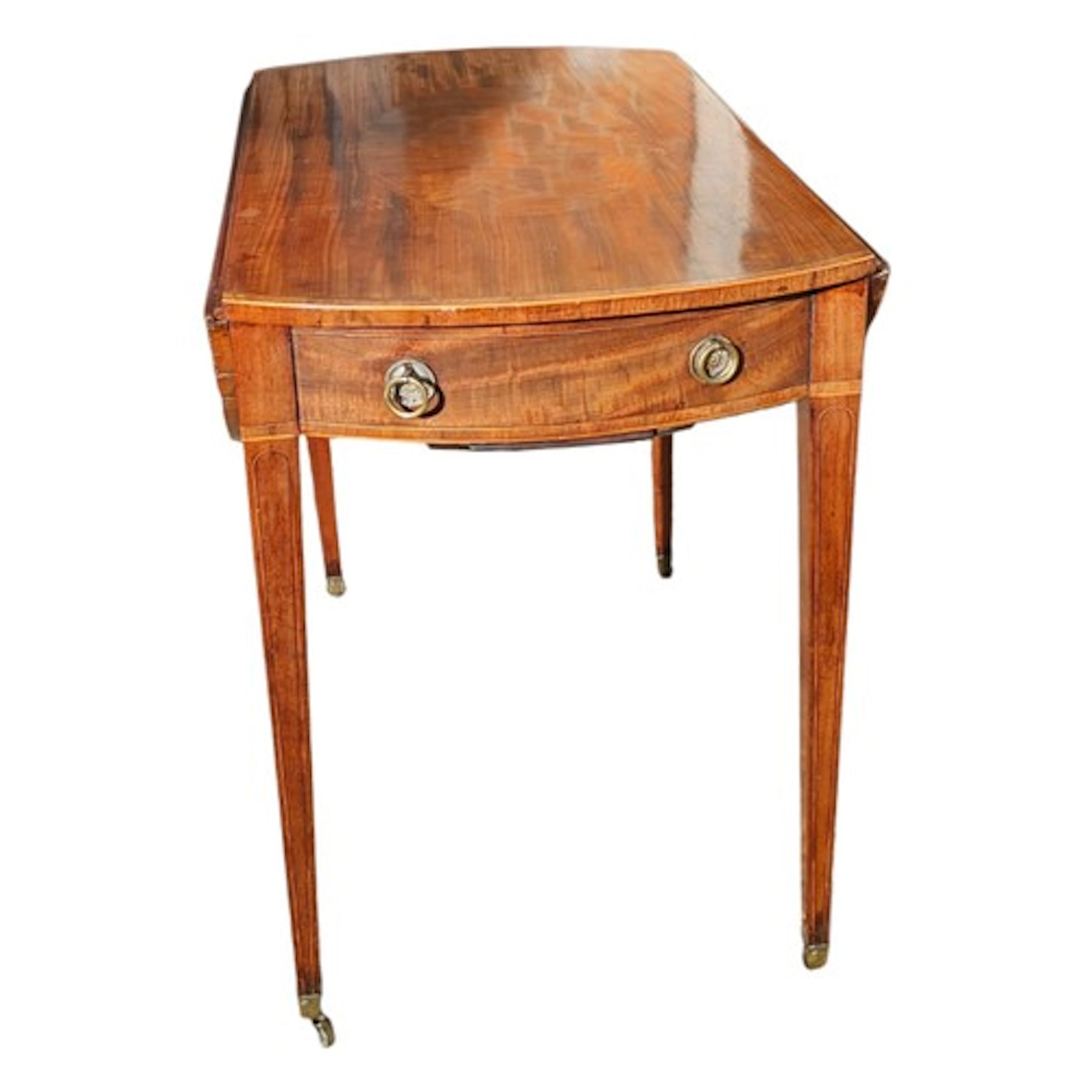 AN RARE 18TH CENTURY SHERATON PERIOD AND DESIGN MAHOGANY PEM...