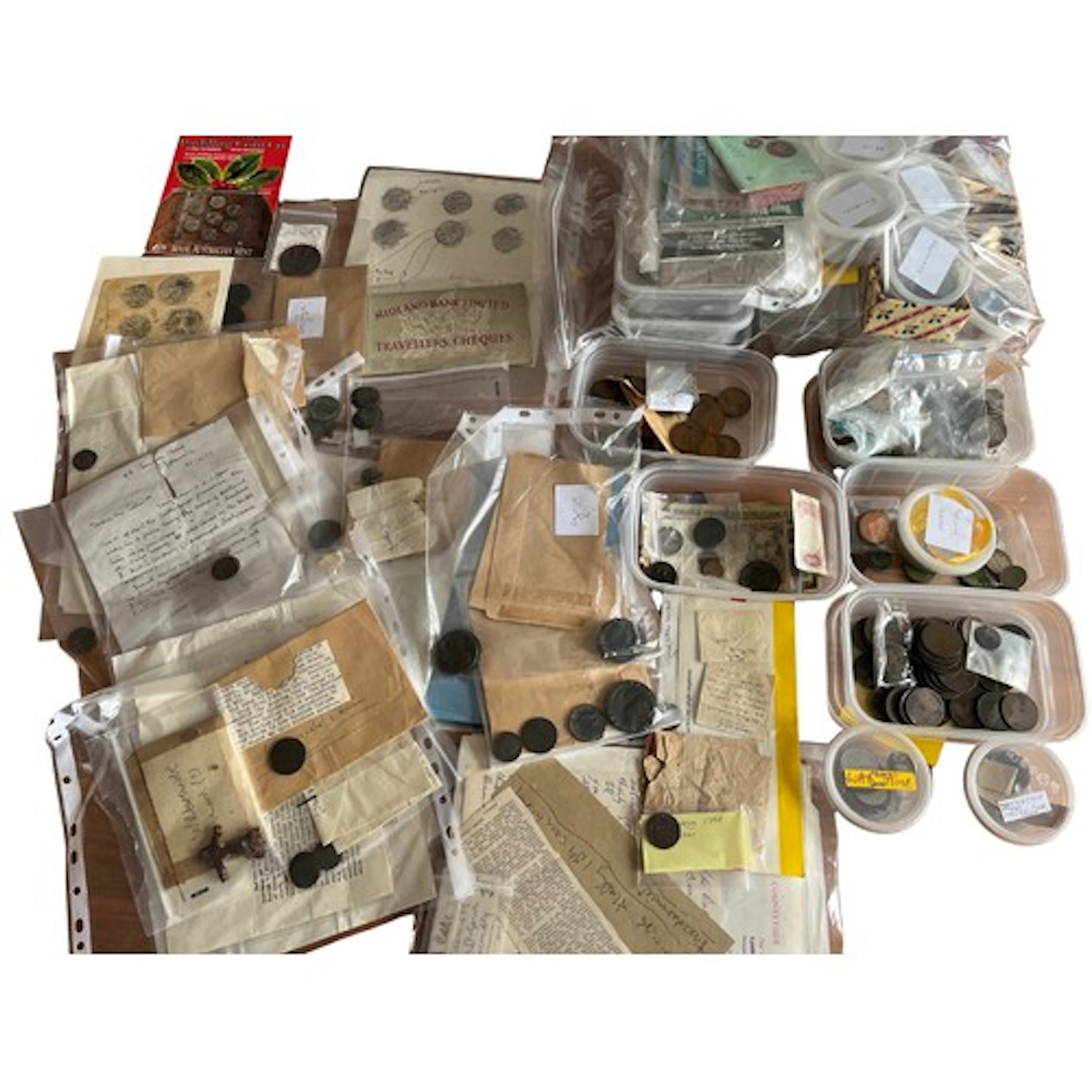 A collection of assorted coins, mainly British, ranging from...