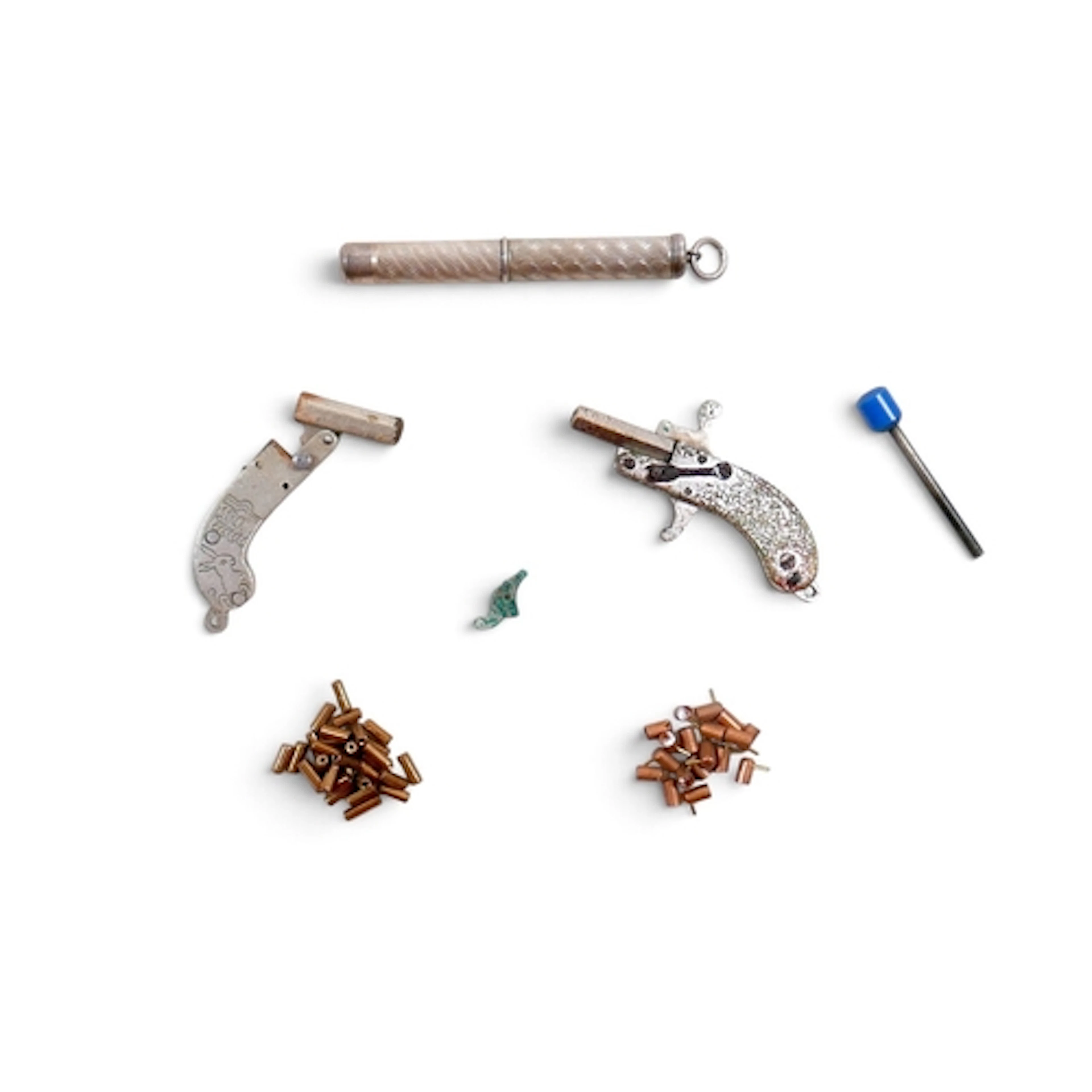 TWO AUSTRIAN – VIENNESE MINIATURE 2MM PINFIRE NOVELTY PISTOL...