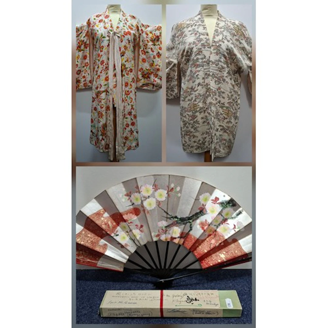 Two mid 20th Century kimonos A/F together with a 1960's Japa...