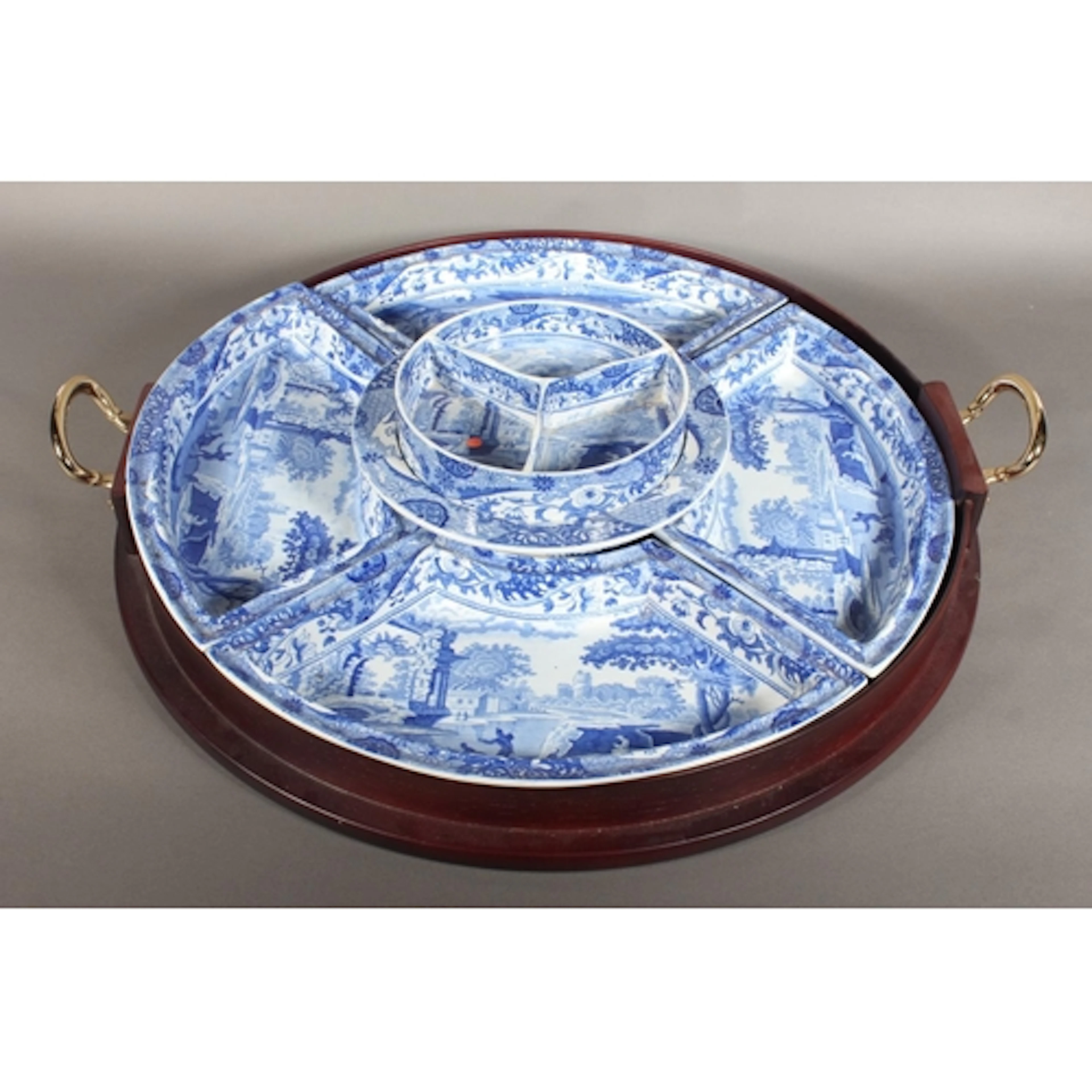 Spode blue and white transfer printed Italian pattern six pi...