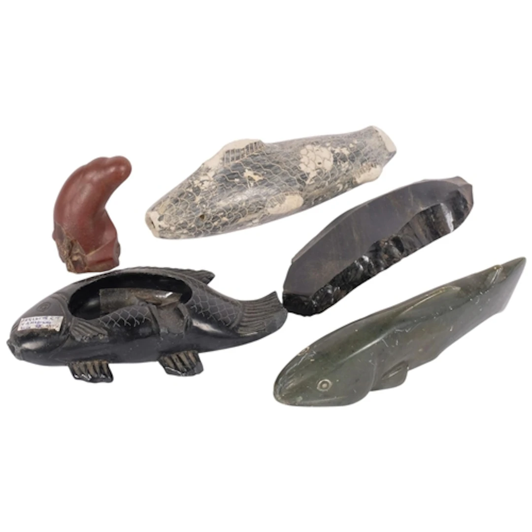 A selection of interesting carved stone zoomorphic ornaments...