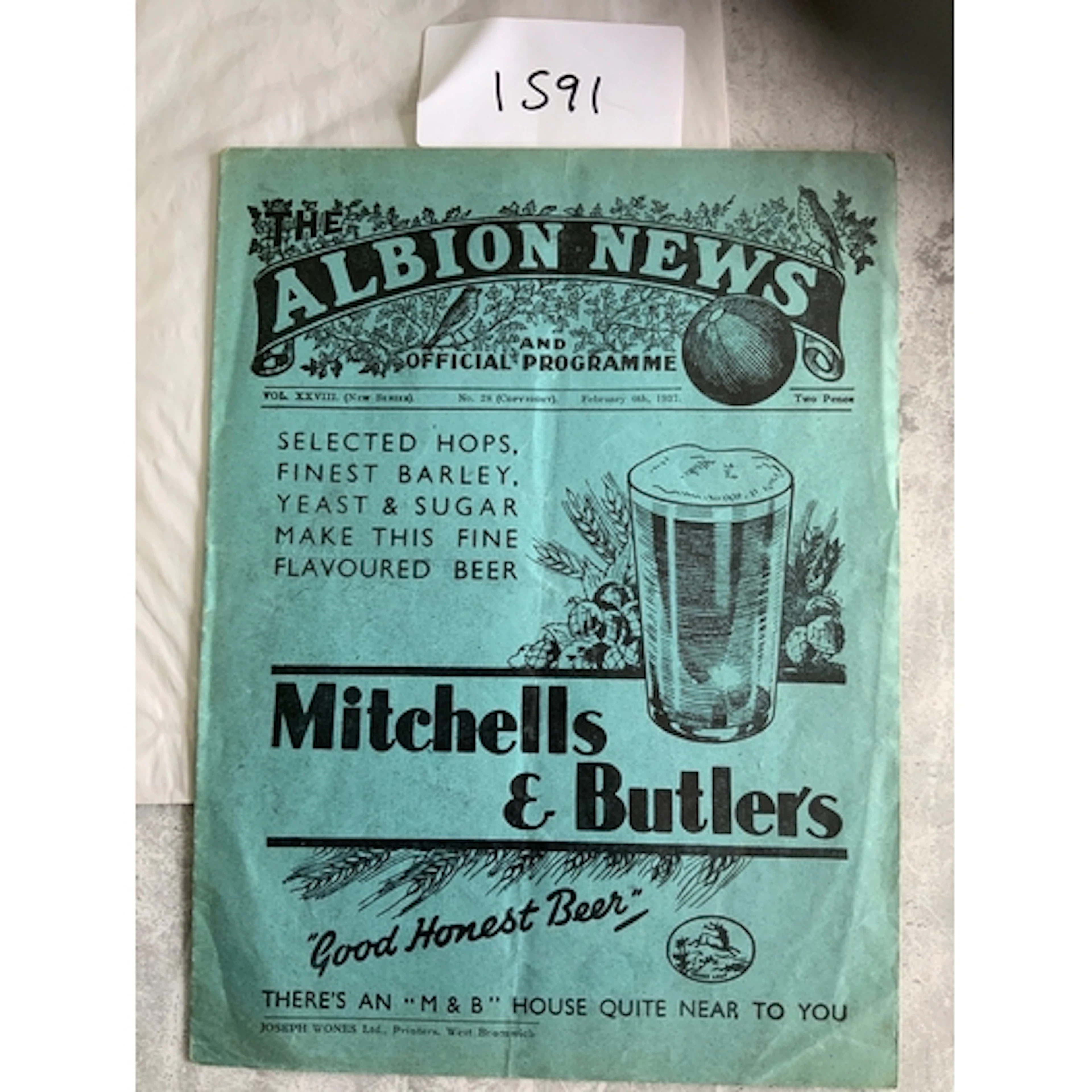 36/37 West Brom v Charlton Football Programme: Fair/good con...