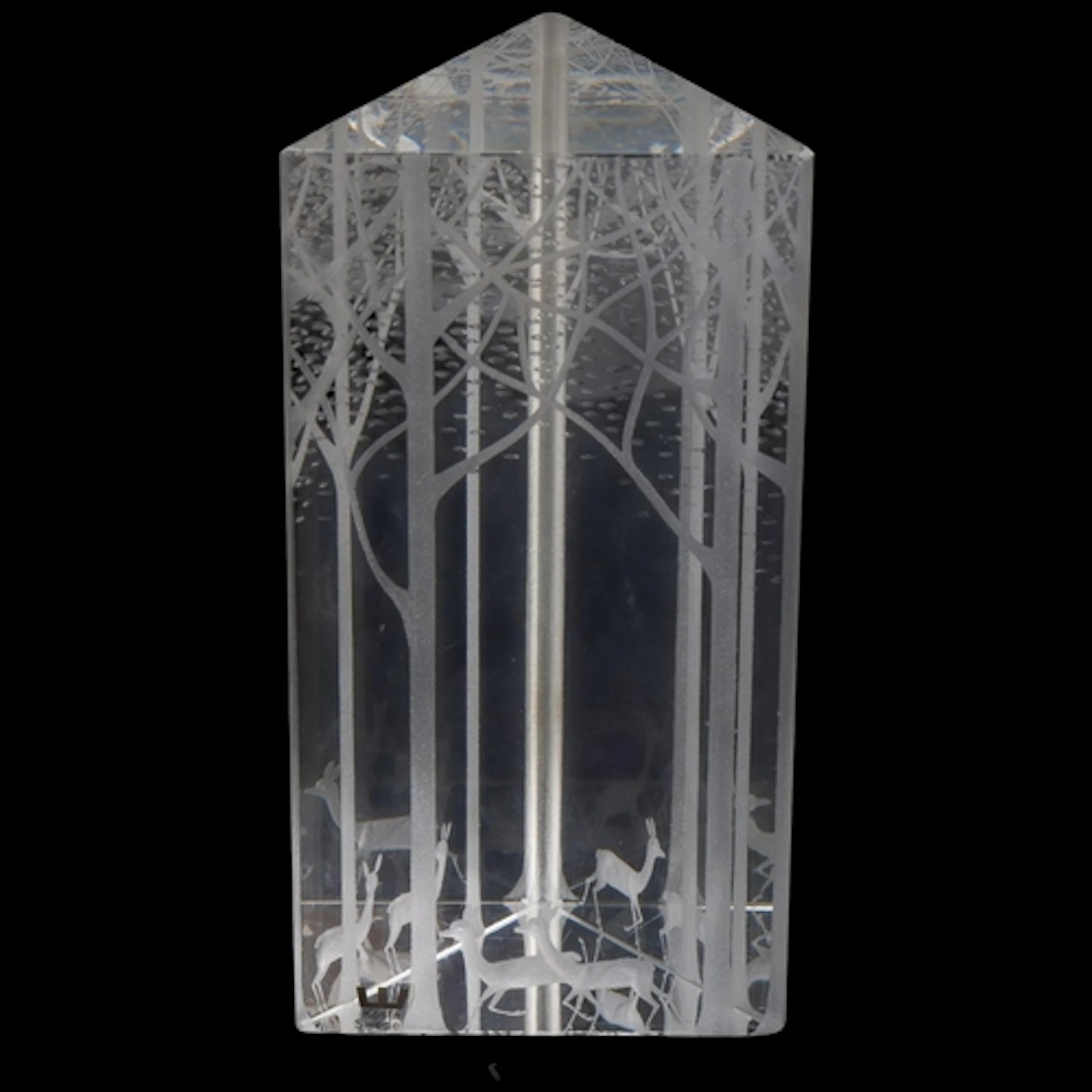 VICKE LINDSTRAND for Kosta (Sweden), a triangular prism in c...