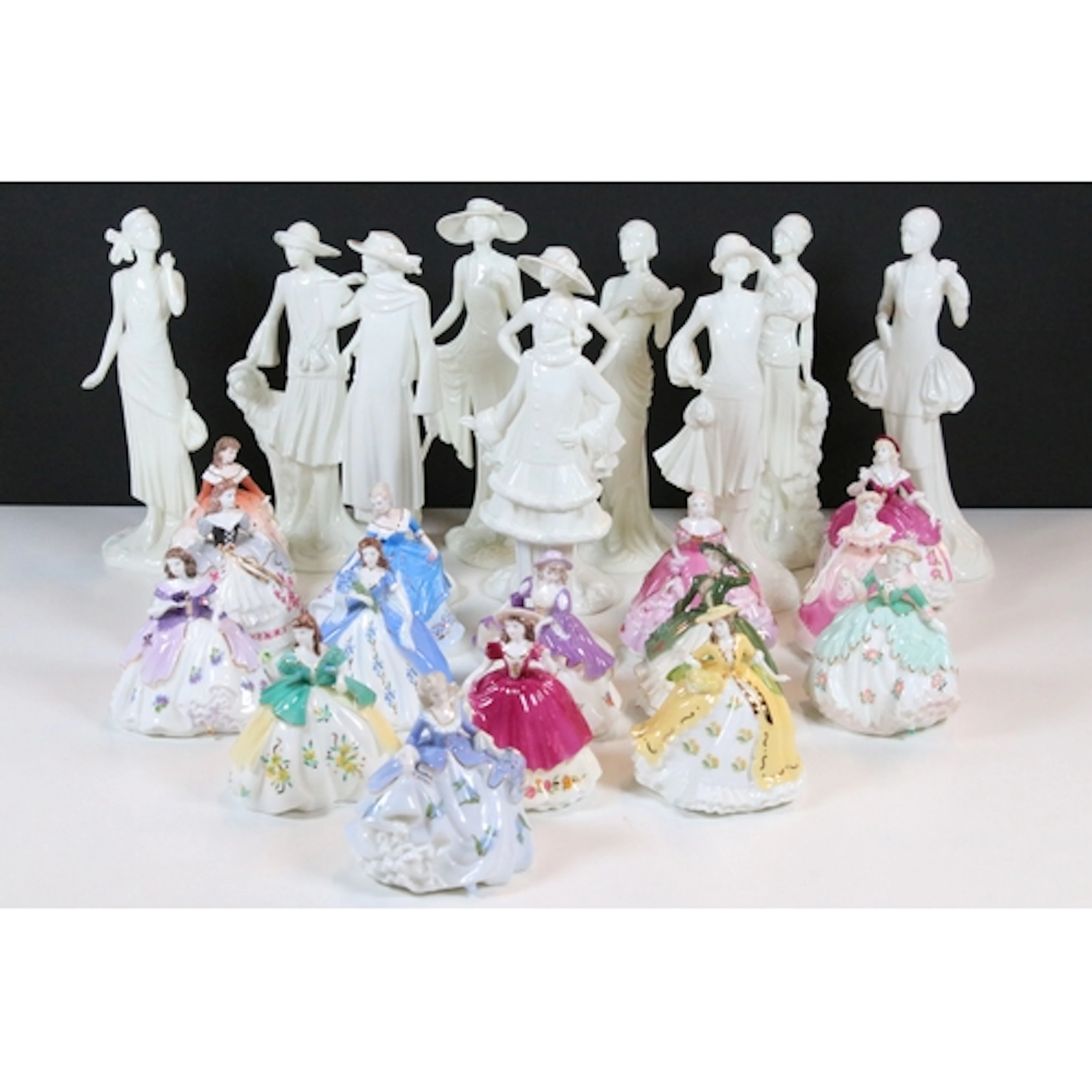 Group of ten Royal Worcester Vogue collection figures, compr...