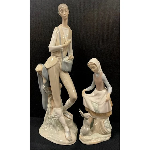 Lladro - a tall figure of Del Monte boy model 1050, resting ...