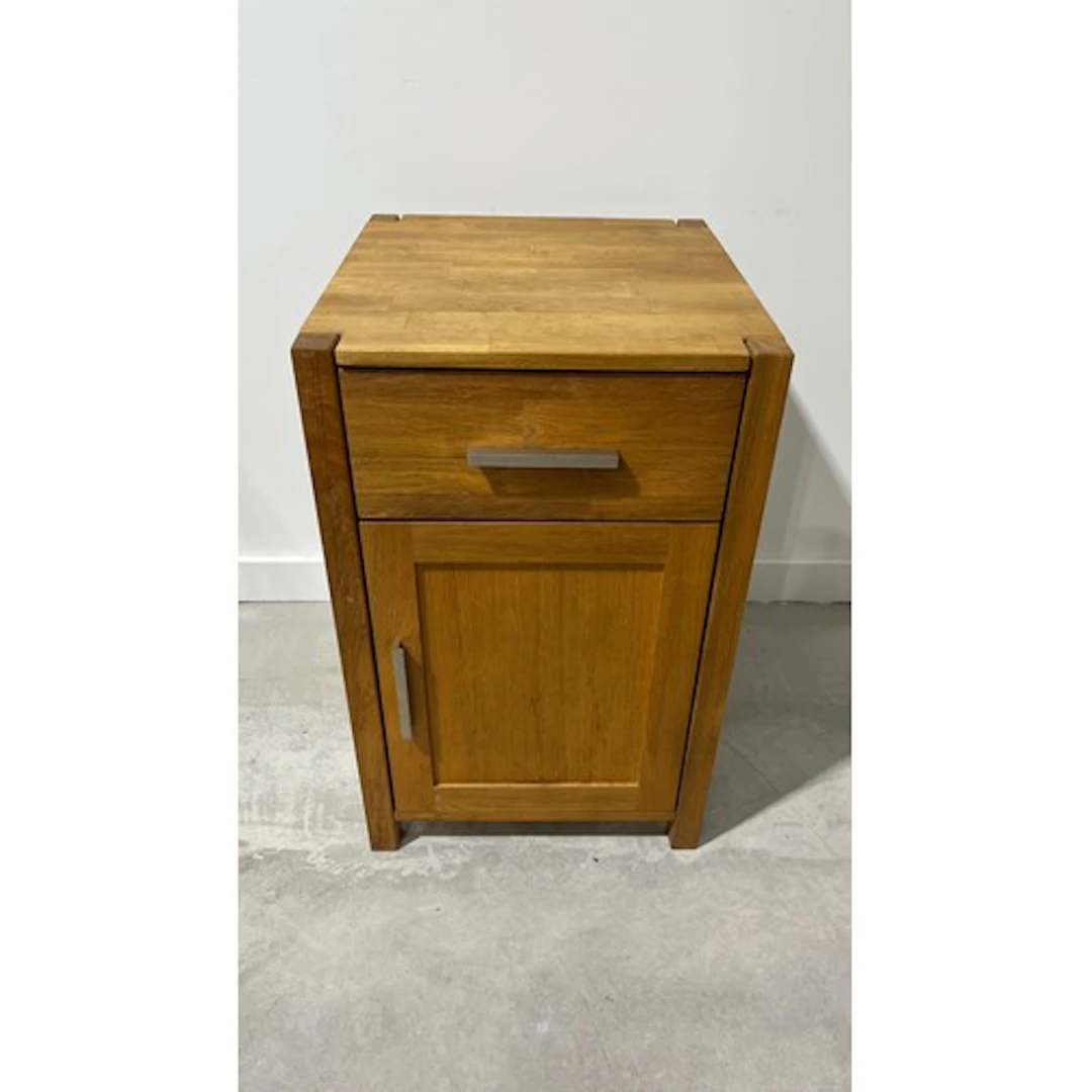Contemporary oak side cabinet with frieze drawer and cupboar...