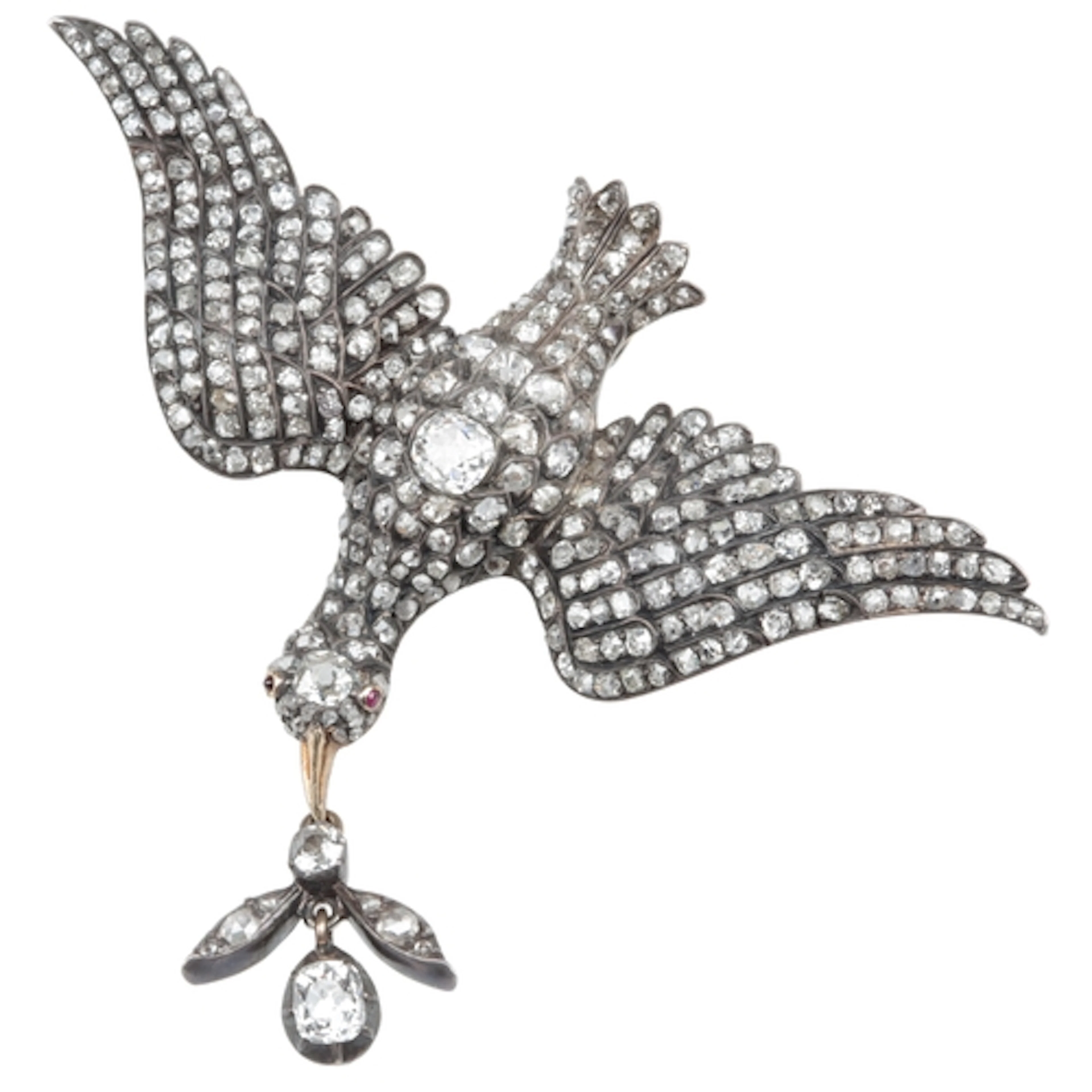 An impressive diamond 'Saint Esprit' brooch, early 20th cent...