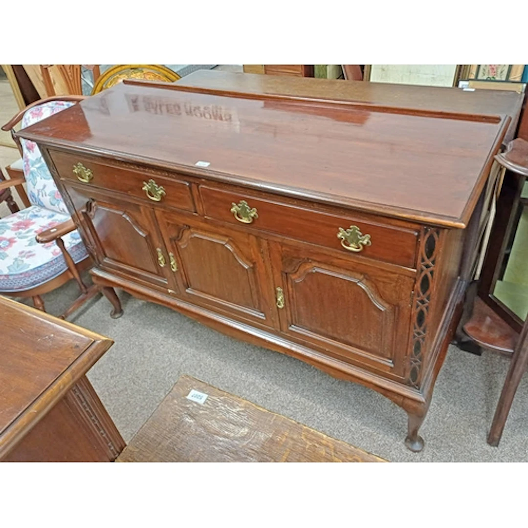 19TH CENTURY MAHOGANY SIDEBOARD WITH 2 DRAWERS OVER 3 PANEL ...
