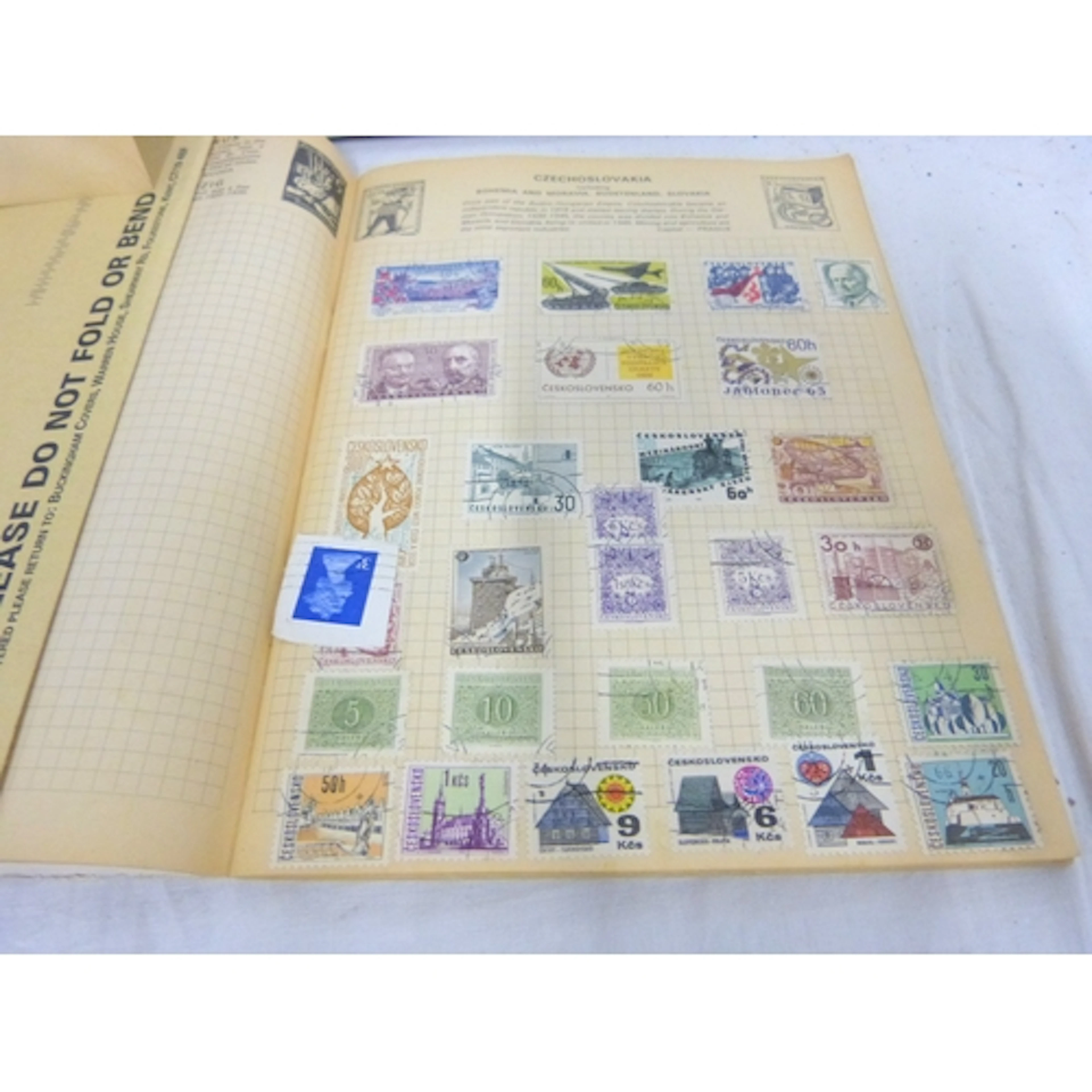 Vintage stamp album, mainly world stamps.