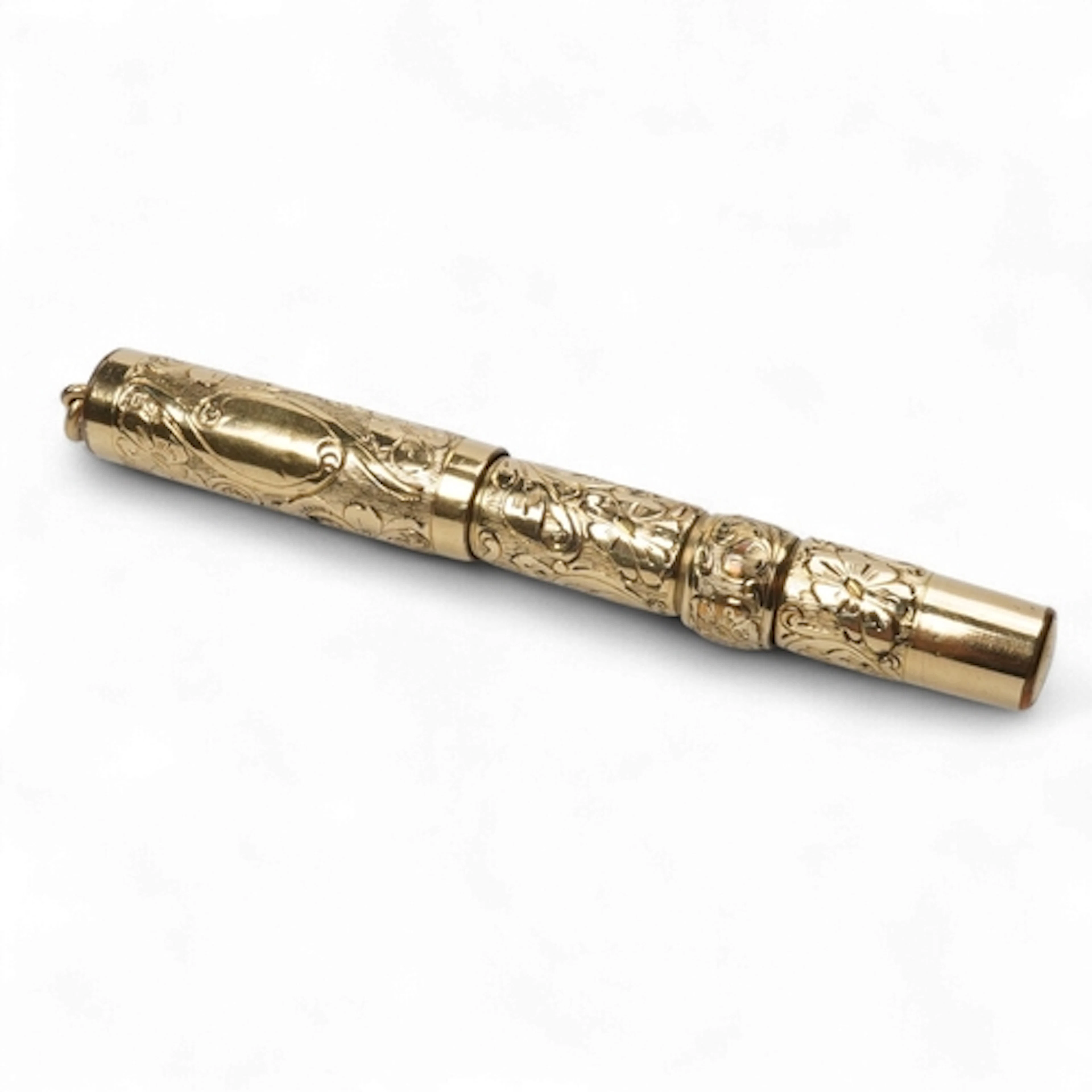 A Conklin ring top hand engraved crescent filler fountain pe...