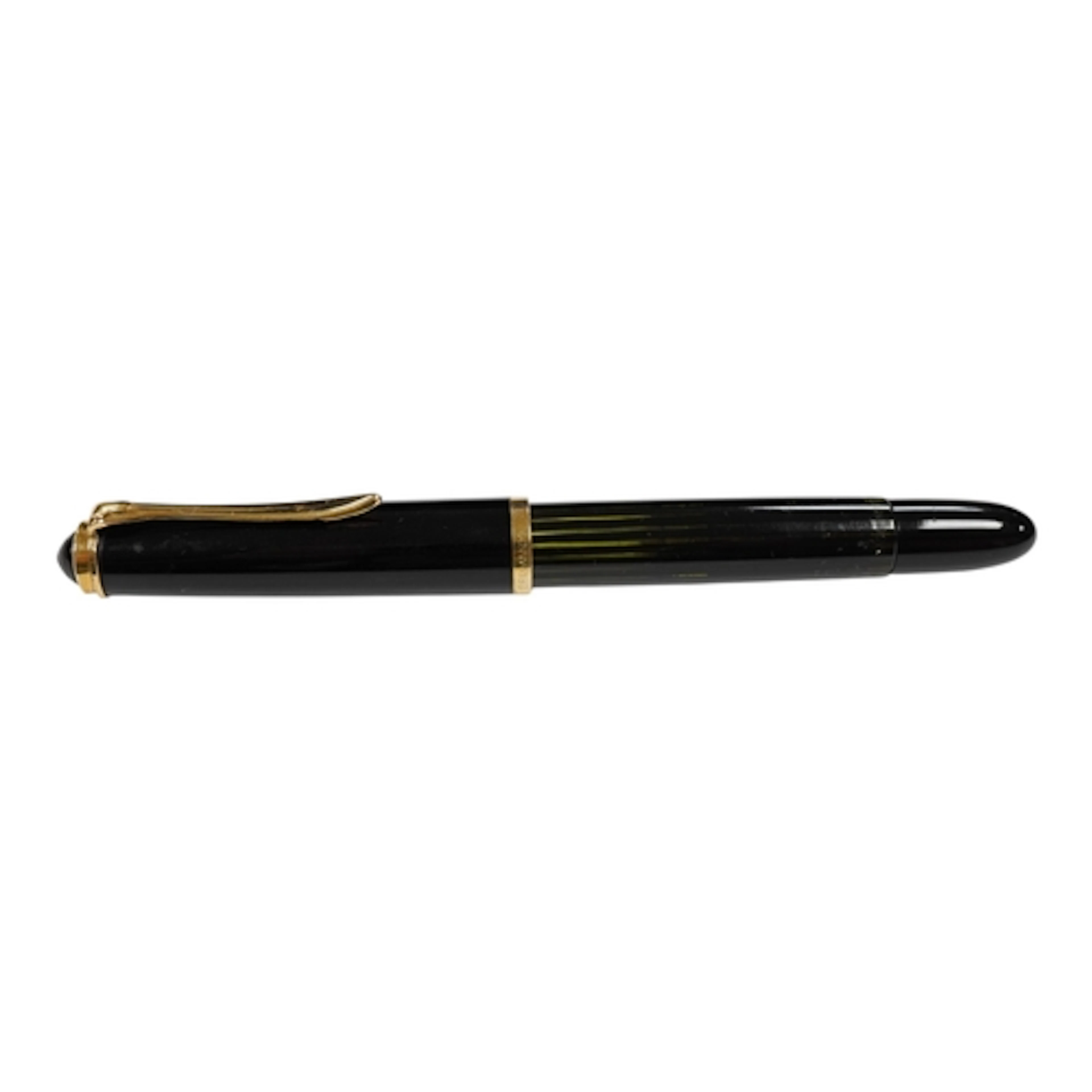 A vintage Pelikan 400 fountain pen with clear ink view barre...