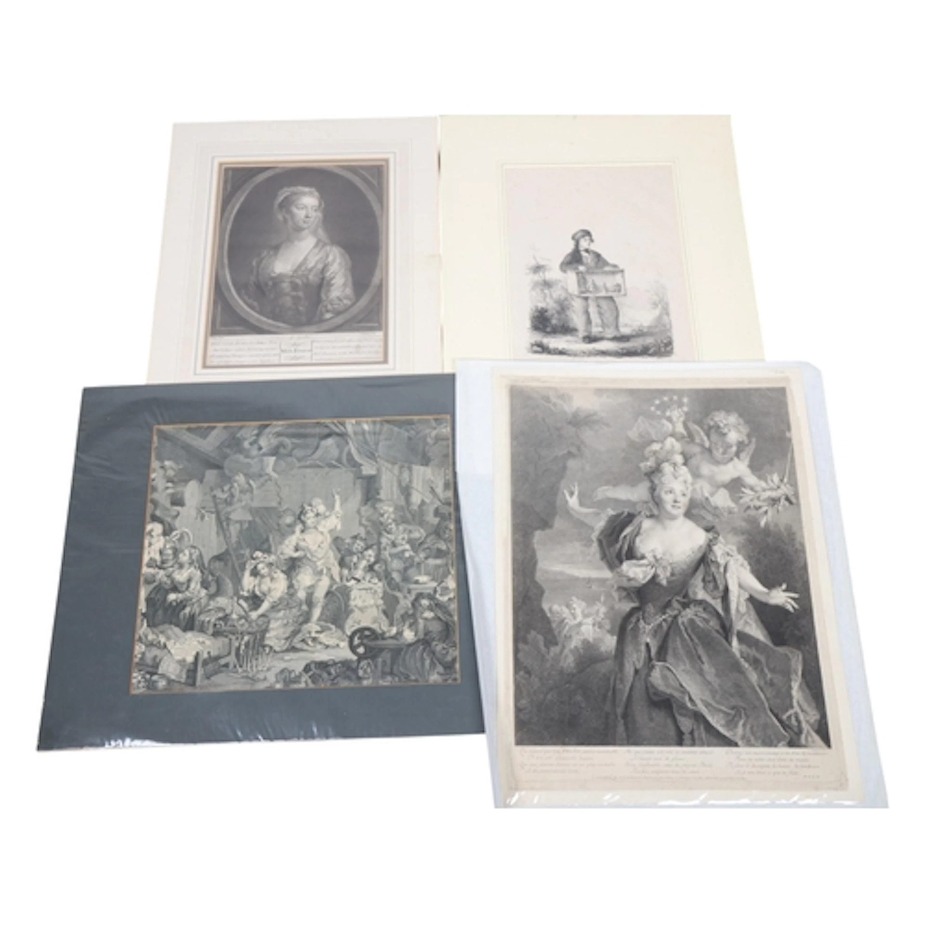 Four theatre prints, portraits, including Carlo Ferrara, the...