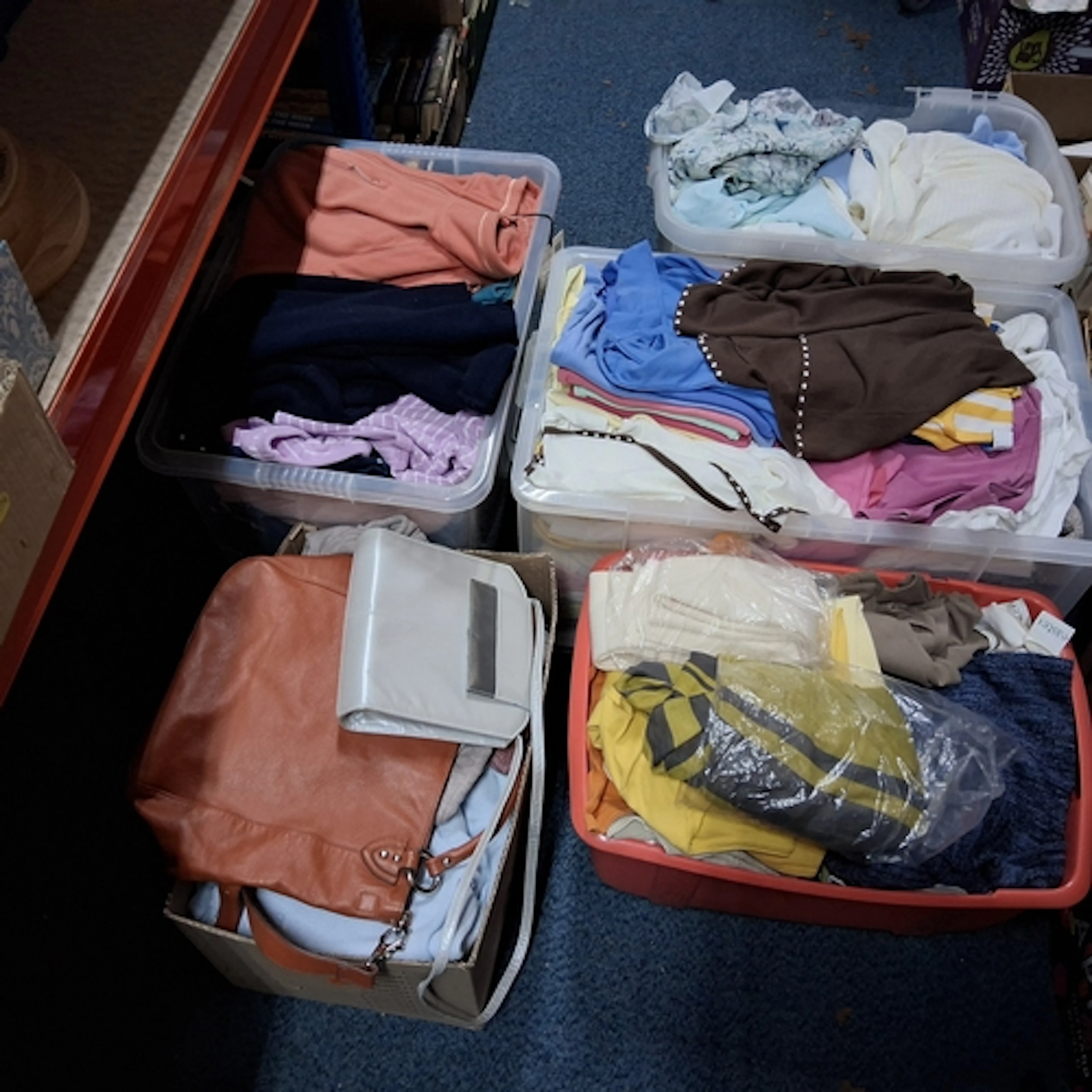 SIX BOXES OF LADIES' CLOTHES, approximately one hundred item...