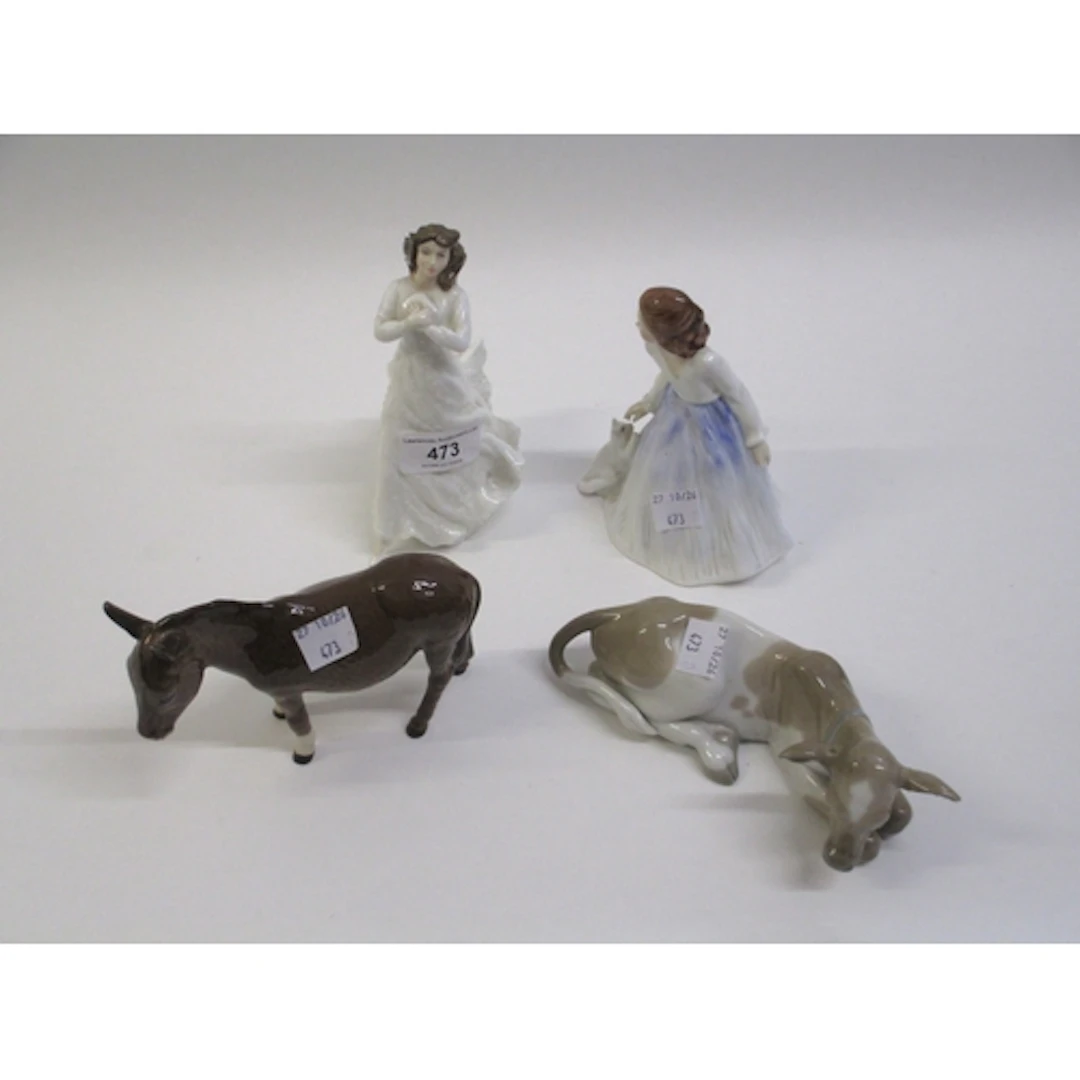 Two Royal Doulton figures, together with a Lladro figure of ...