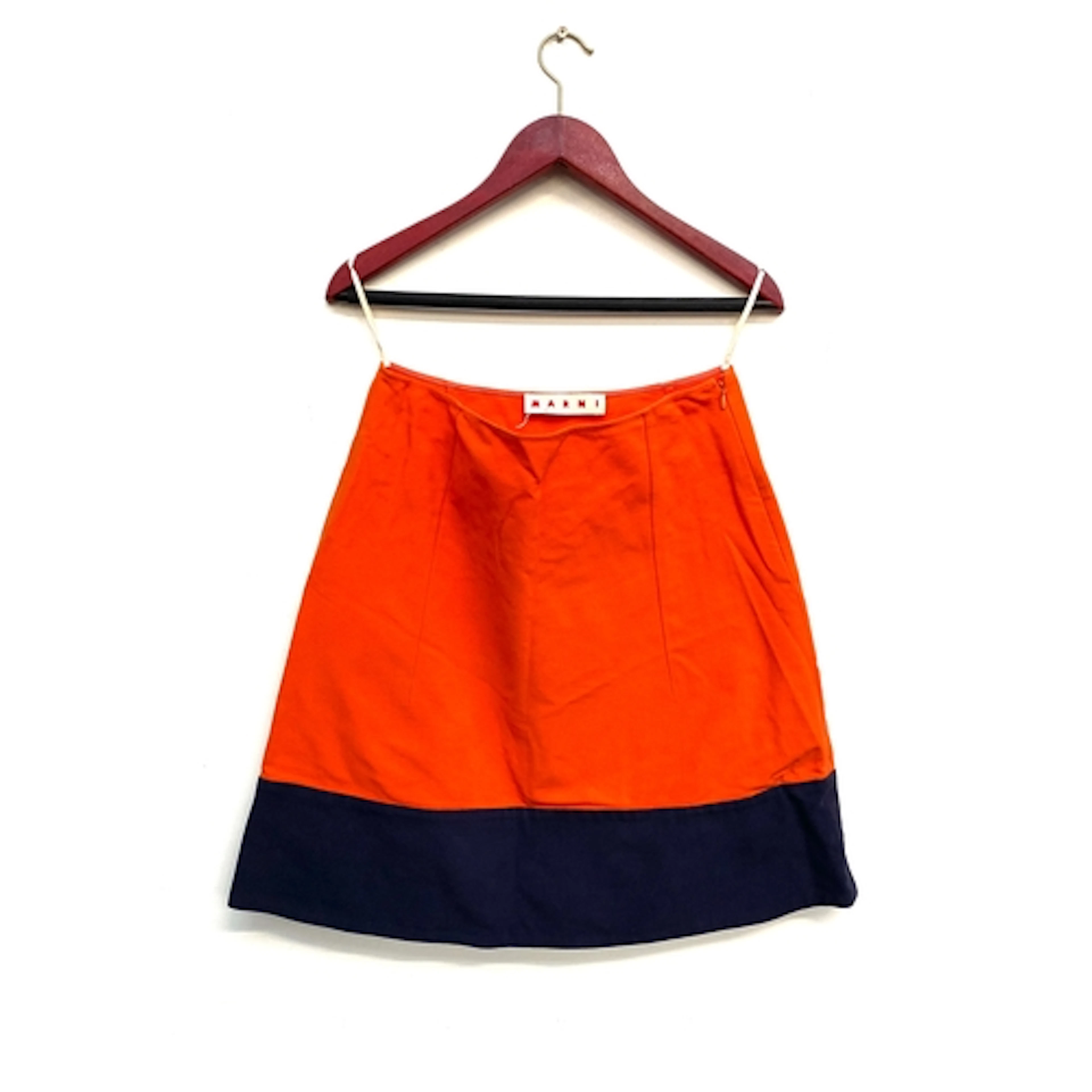 A Marni heavy cotton orange and blue skirt, size 42